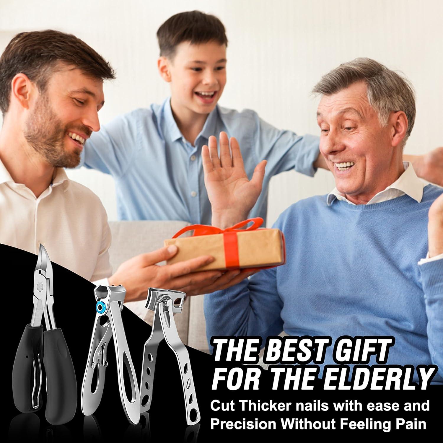 Cortauñas Aucurwen para Uñas Gruesas 7 Piezas con Mango Largo