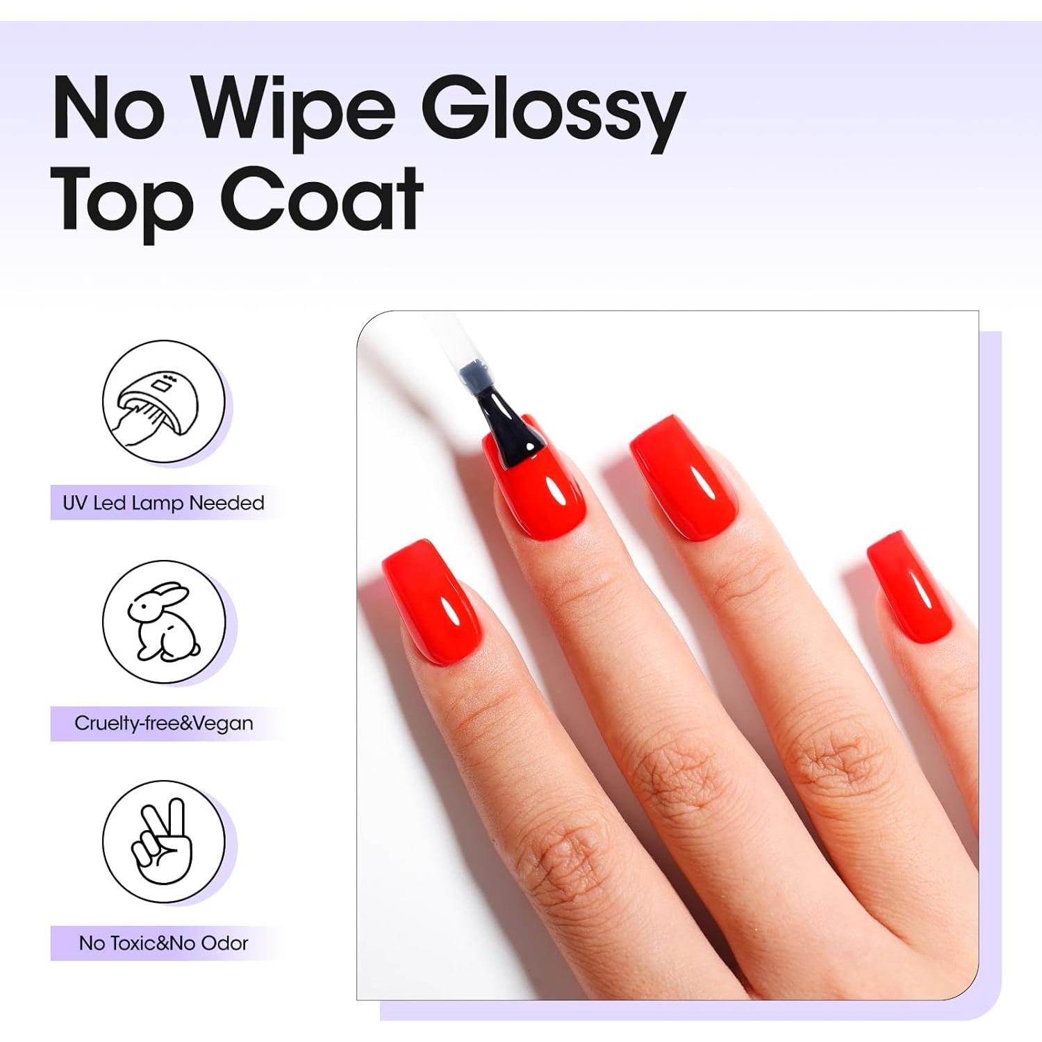 Set de 2 Esmaltes de Uñas Gel Top Coat Gellen 18ml Brillantes