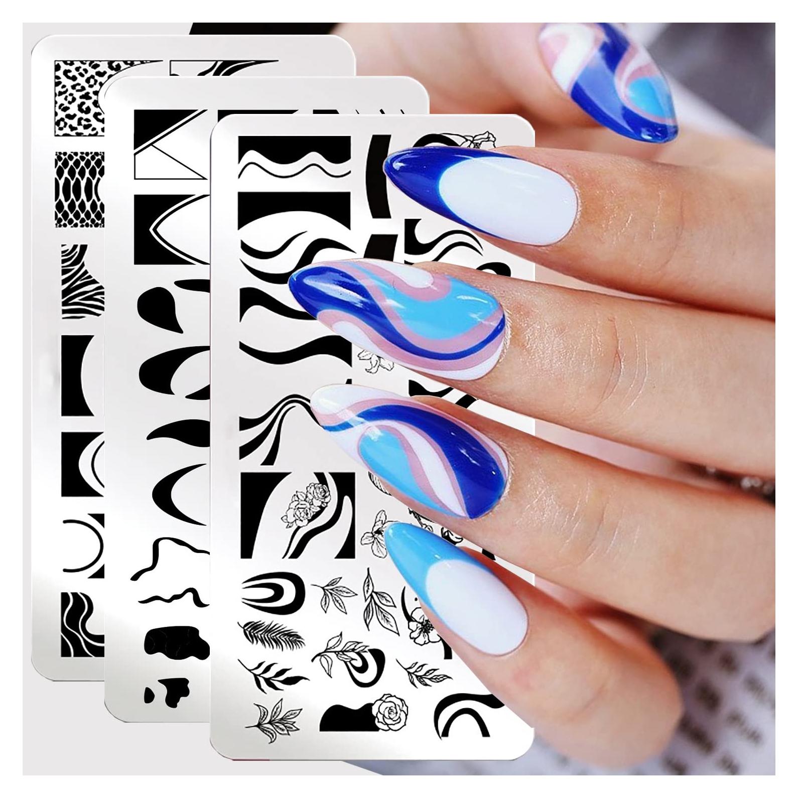 Plantillas de Estampado de Uñas OCOUYVD-170 Acero Inoxidable 3 Pcs