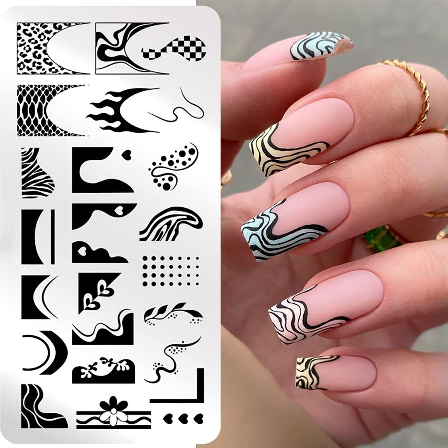 Plantillas de Estampado de Uñas OCOUYVD-170 Acero Inoxidable 3 Pcs