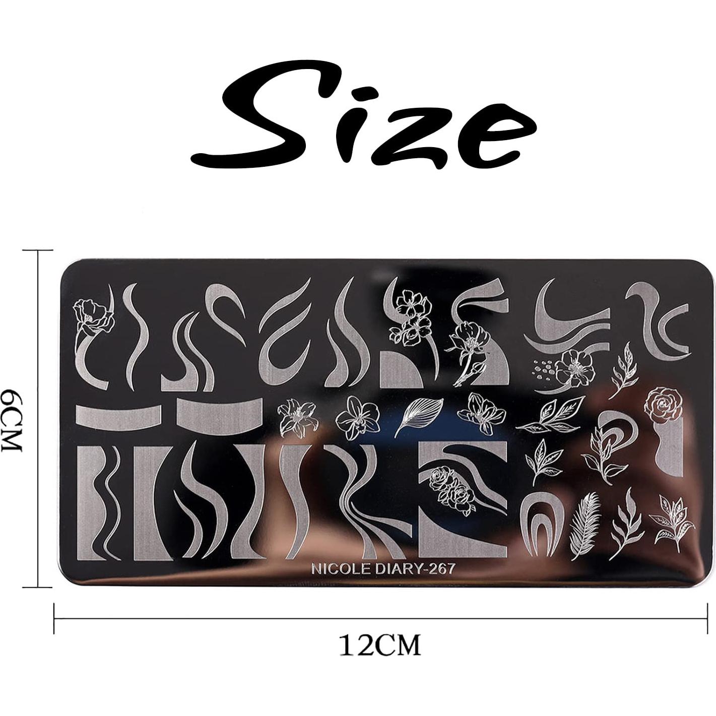 Plantillas de Estampado de Uñas OCOUYVD-170 Acero Inoxidable 3 Pcs