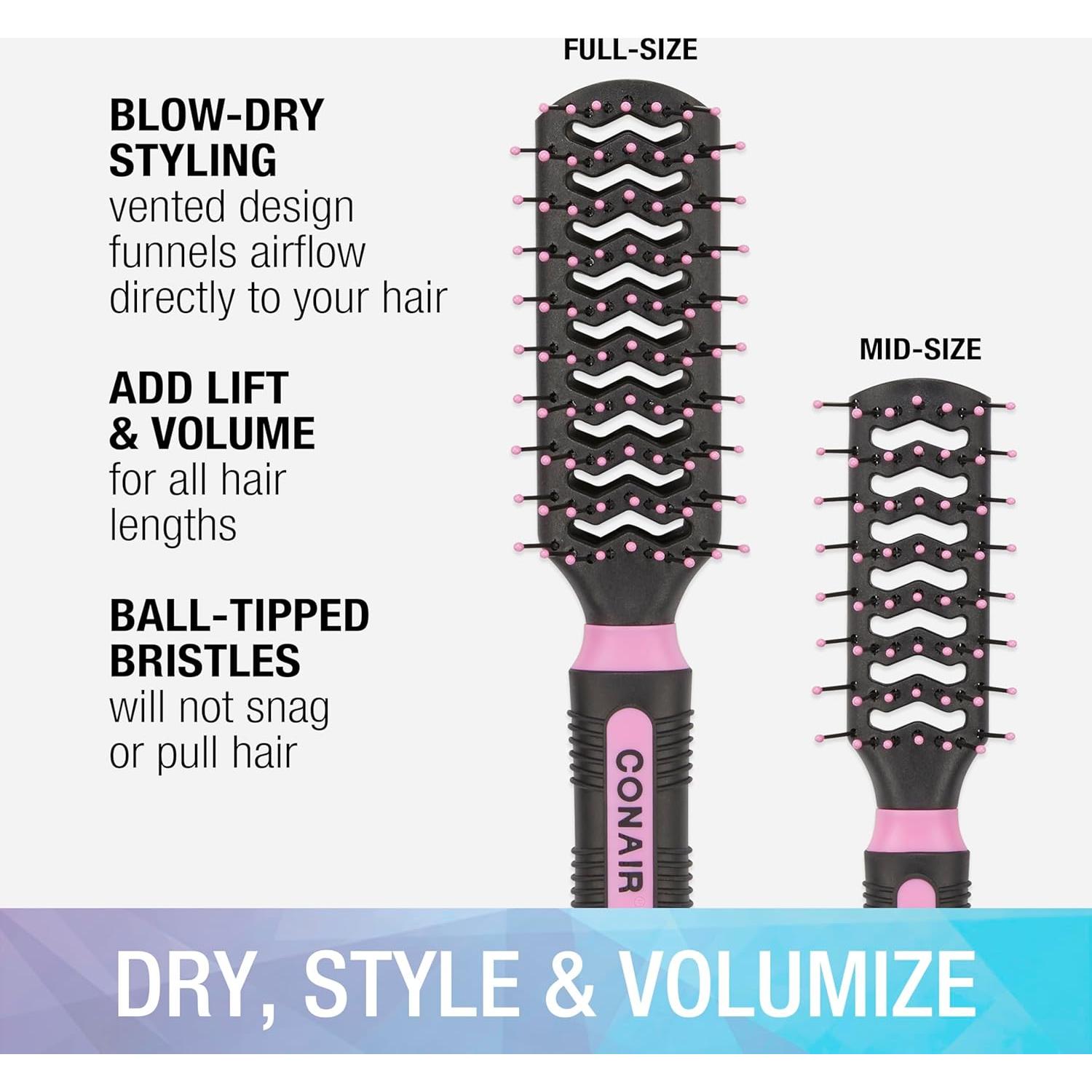 Set de Cepillos Ventilados Conair - 2 Piezas Rosa/Negro