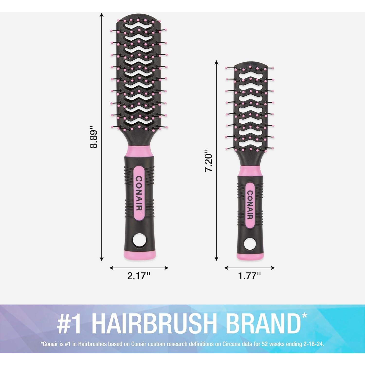 Set de Cepillos Ventilados Conair - 2 Piezas Rosa/Negro