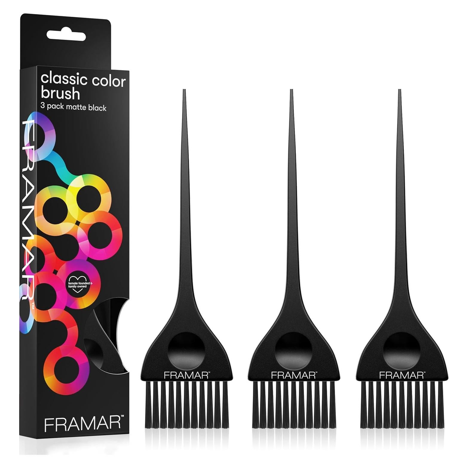 Set de 3 Brochas para Tinte de Cabello Framar Negro Mate