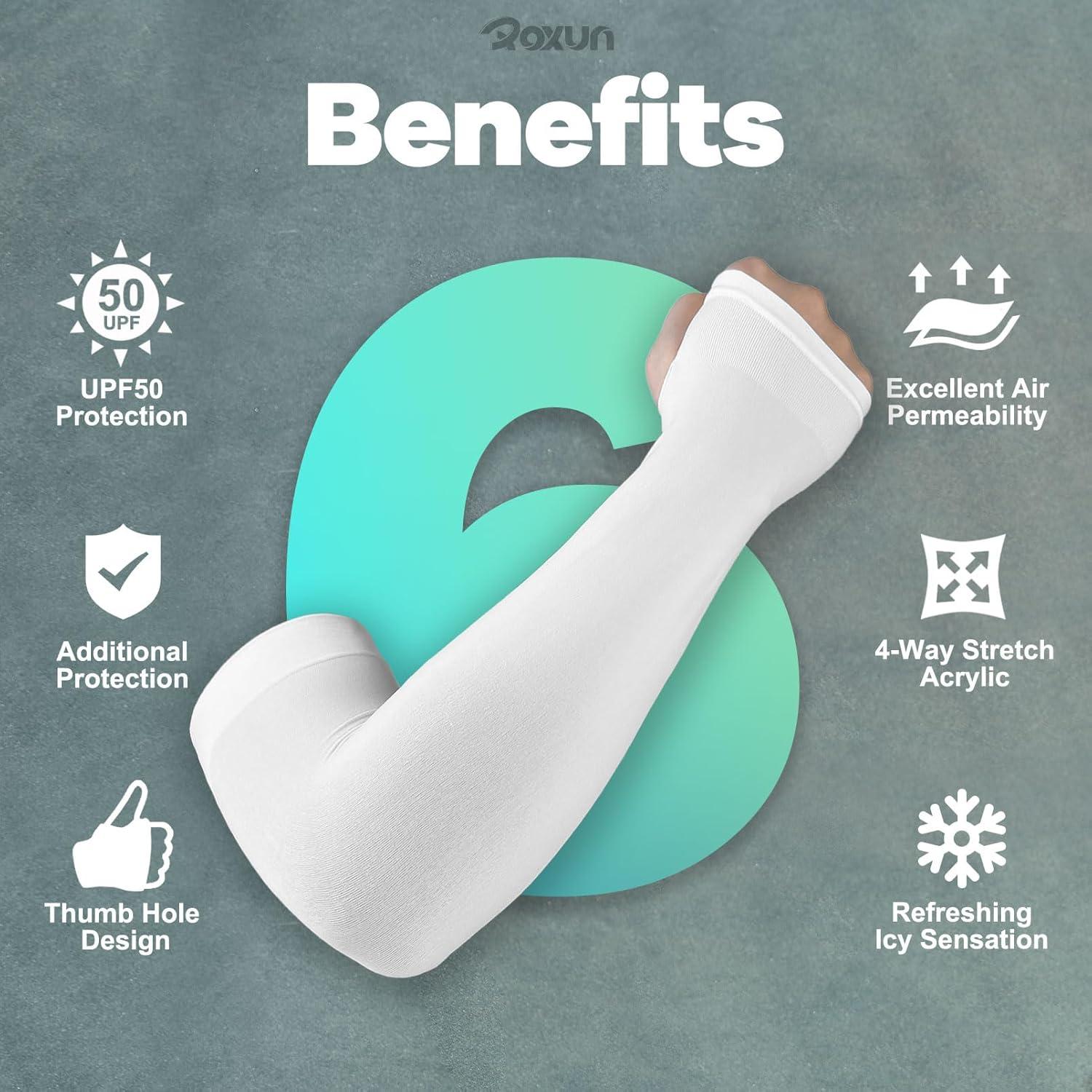 Manguitas de Compresión Roxun UV 50+ para Hombres y Mujeres