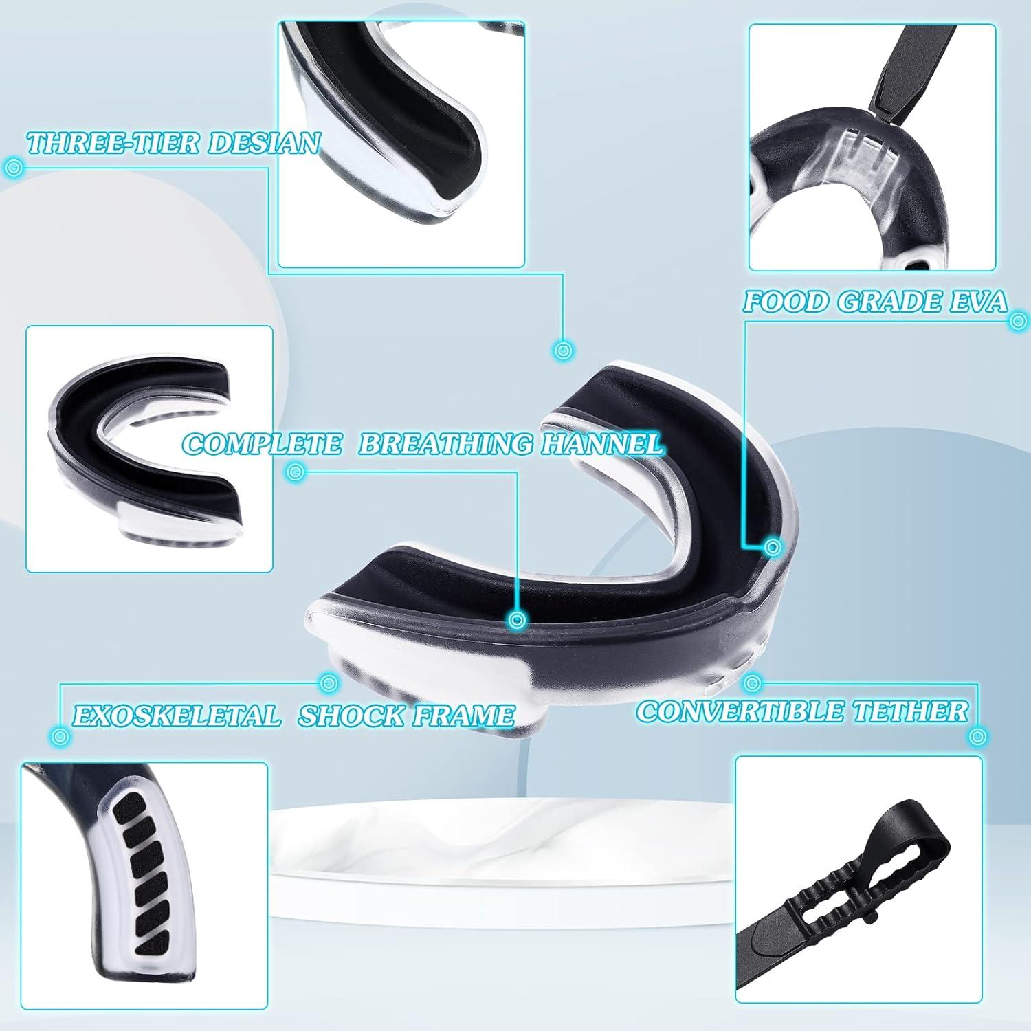 8 Protectores Bucales Juveniles TOODOO con Correa para Deportes