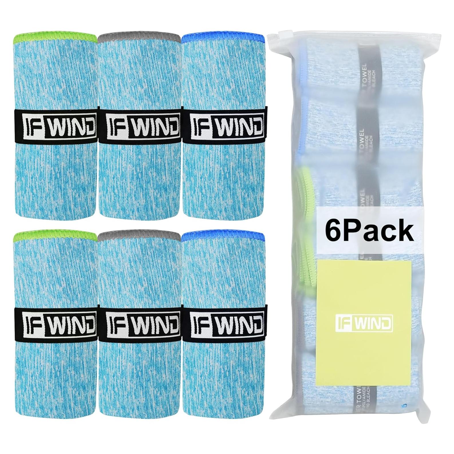 Paquete de 6 Toallas de Gimnasio Microfibra IFWIND 79x39cm
