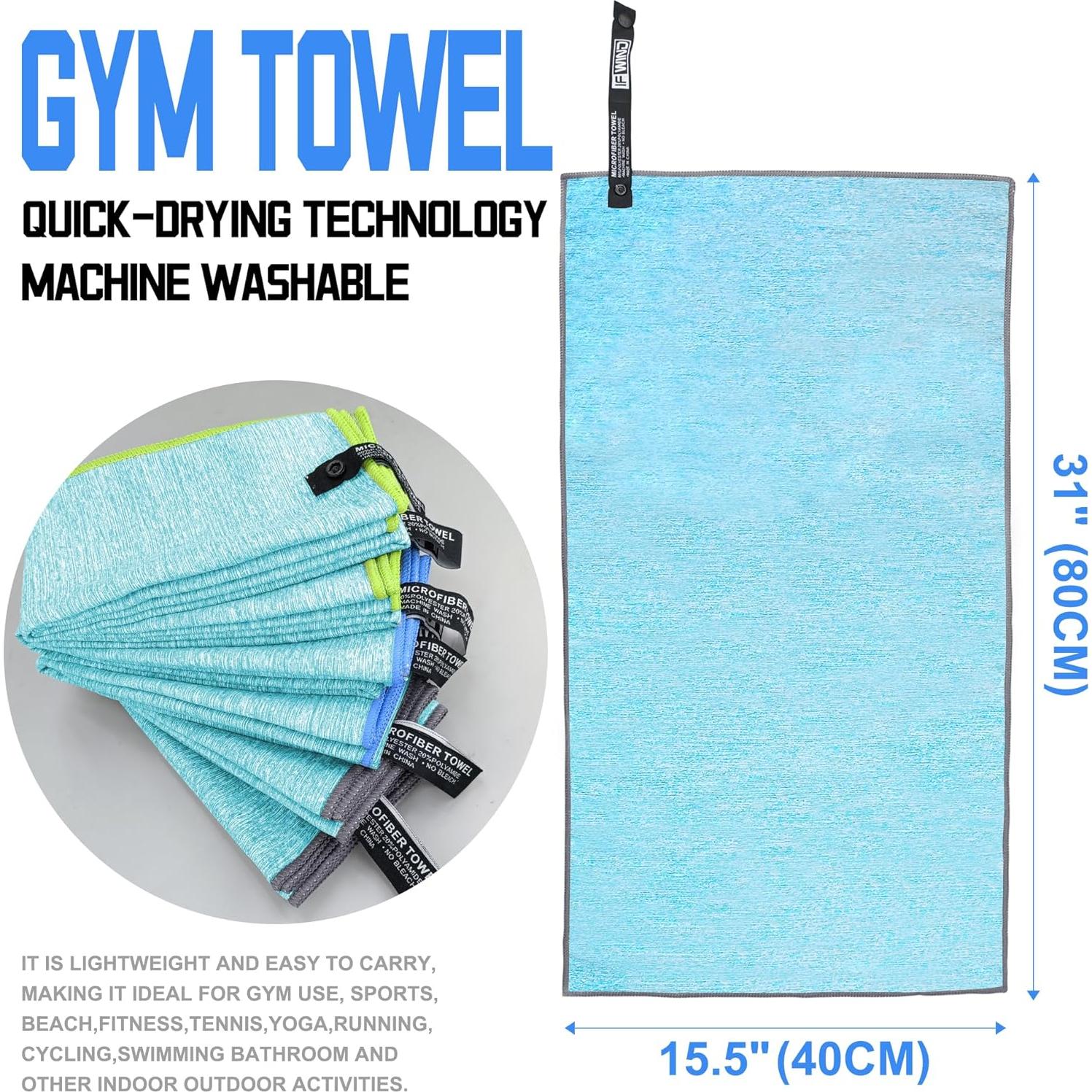 Paquete de 6 Toallas de Gimnasio Microfibra IFWIND 79x39cm