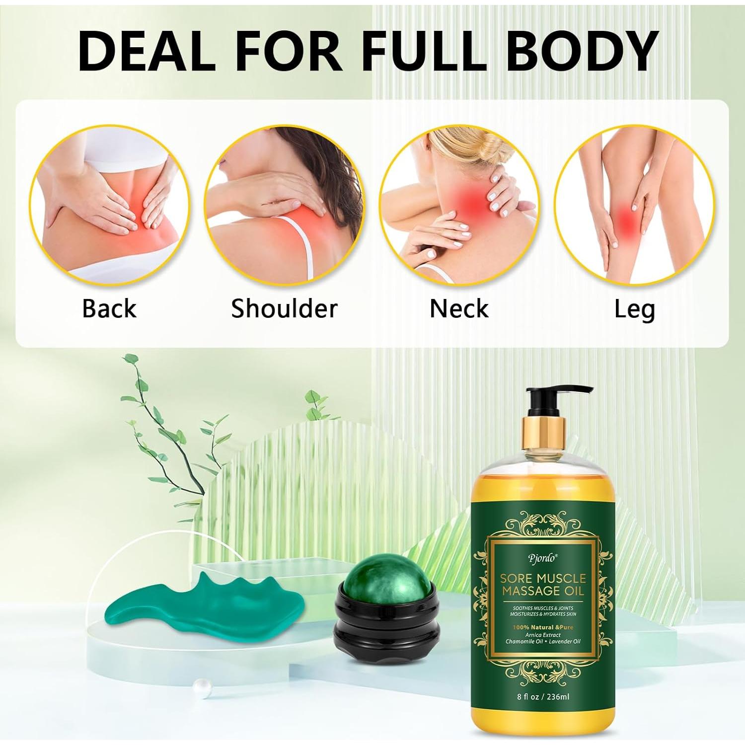 Aceite de Masaje Pjordo 236 ml con Árnica y Lavanda