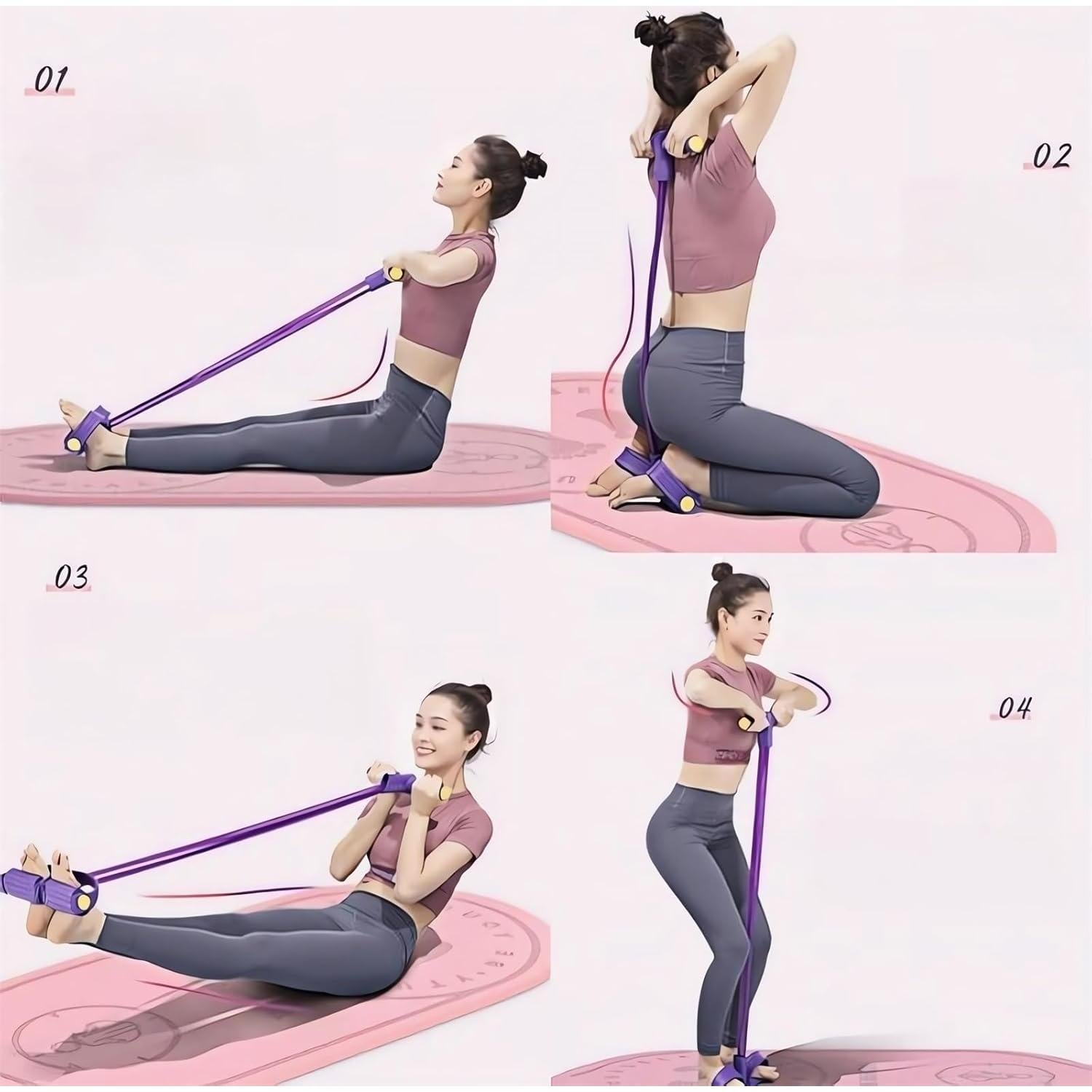 Banda de Resistencia Fitness Tictoyo 4 Tubos Tirador Tobillo