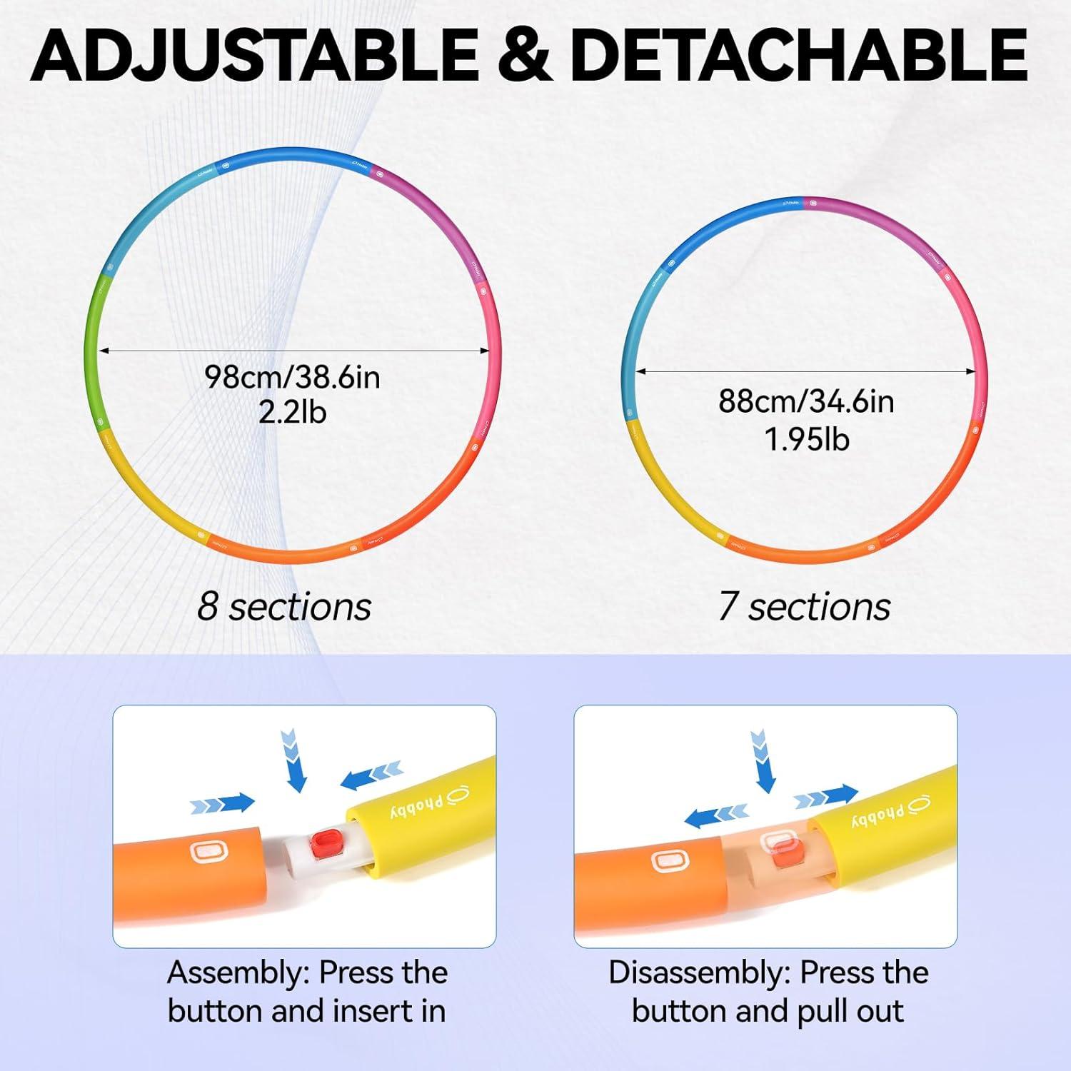 Aro de Ejercicio Ajustable Phobby HOOP V2 1kg Multicolor