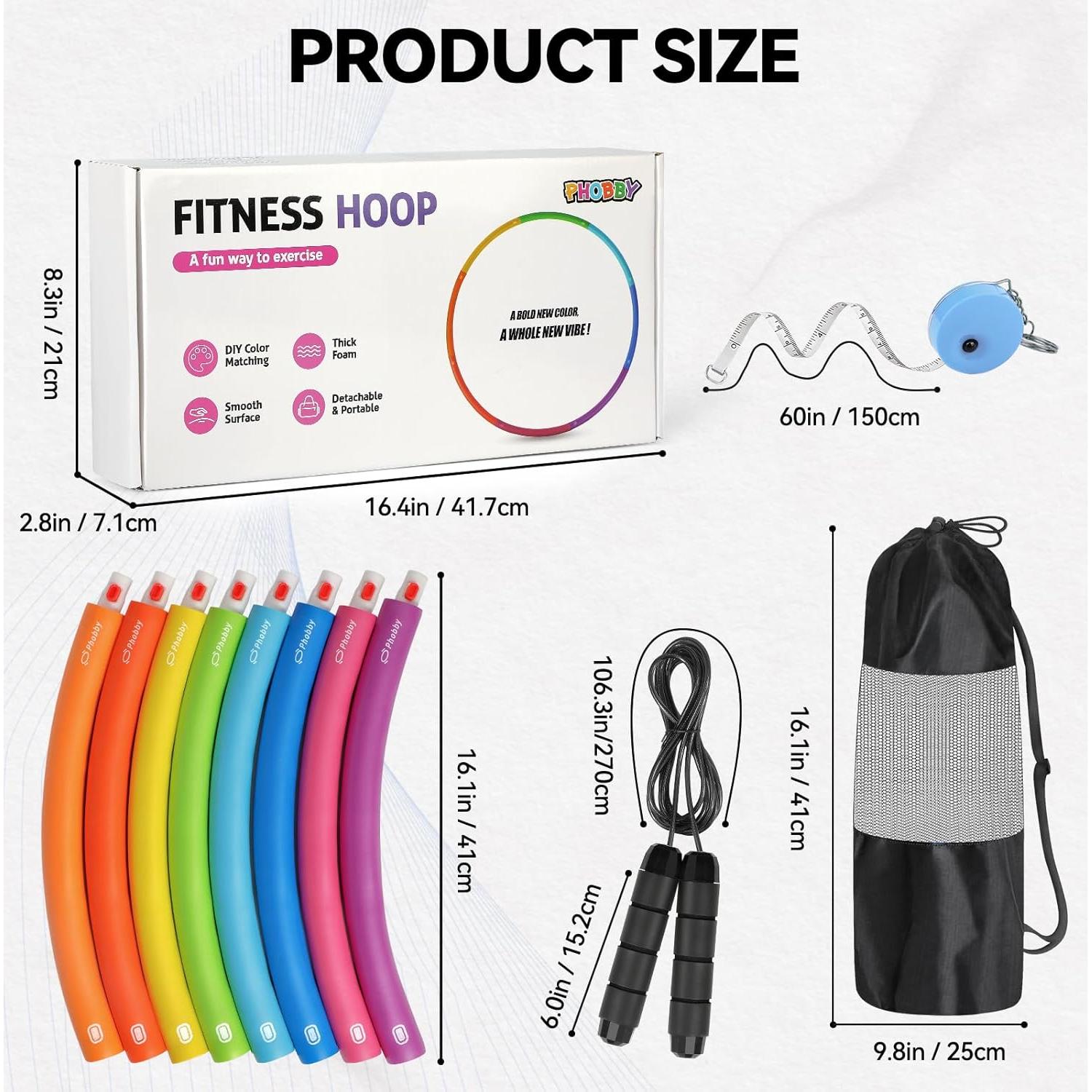 Aro de Ejercicio Ajustable Phobby HOOP V2 1kg Multicolor