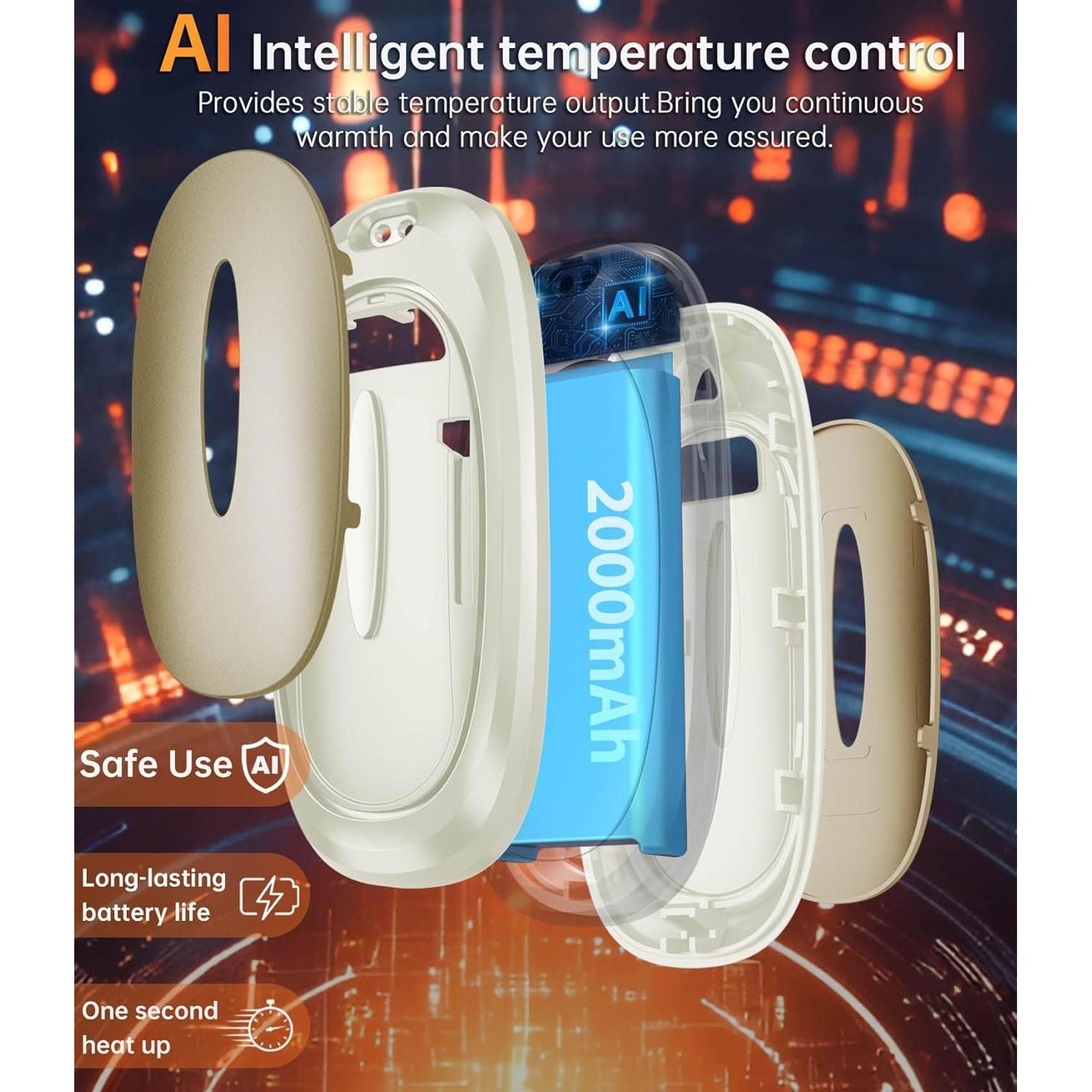 Calentadores de Manos Recargables Tydse N1 2000mAh 2 Piezas