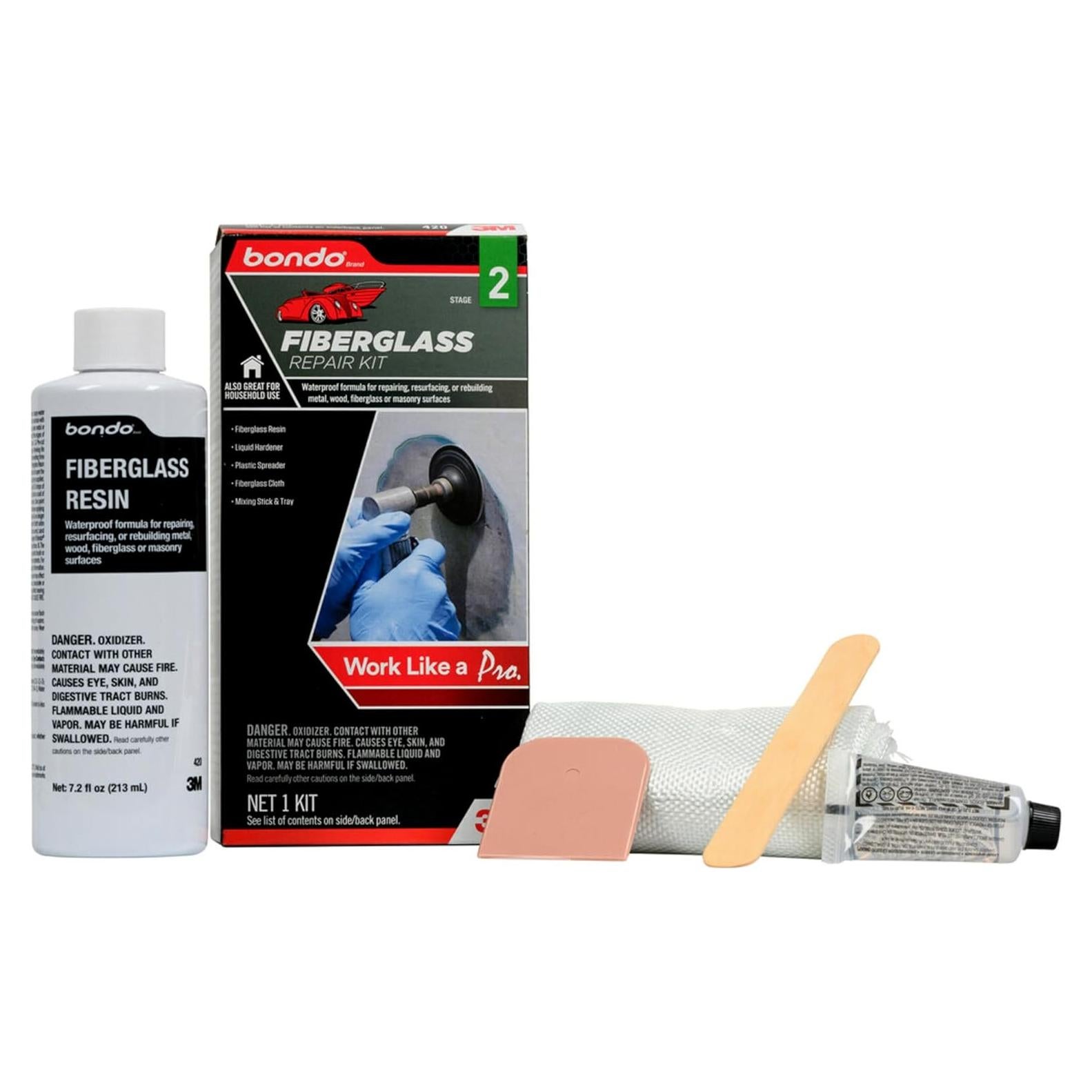 Kit de Reparación de Fibra de Vidrio Bondo 3M - 0.24 Litros