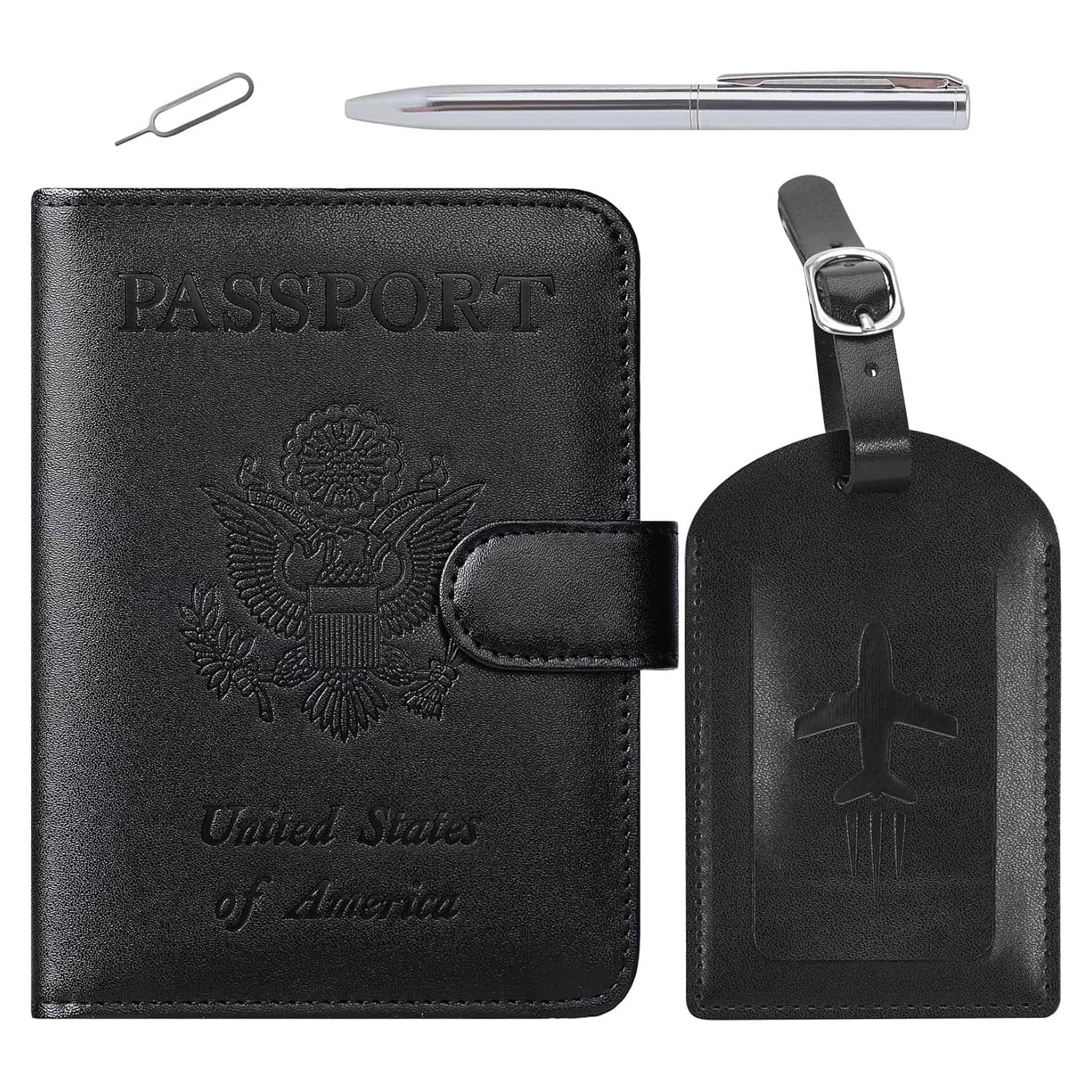 Portafolio de Pasaporte PASCACOO RFID con Etiqueta de Equipaje