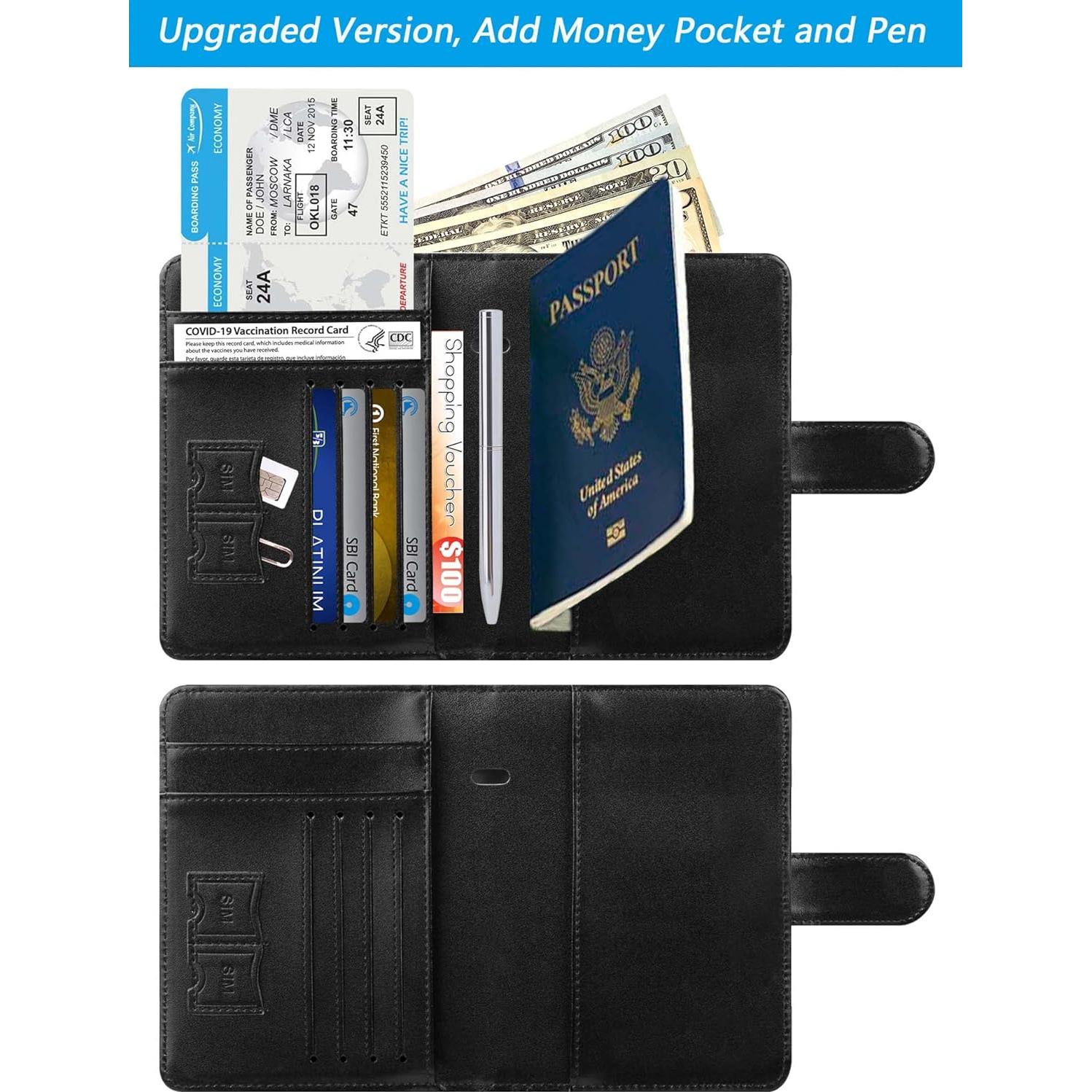 Portafolio de Pasaporte PASCACOO RFID con Etiqueta de Equipaje