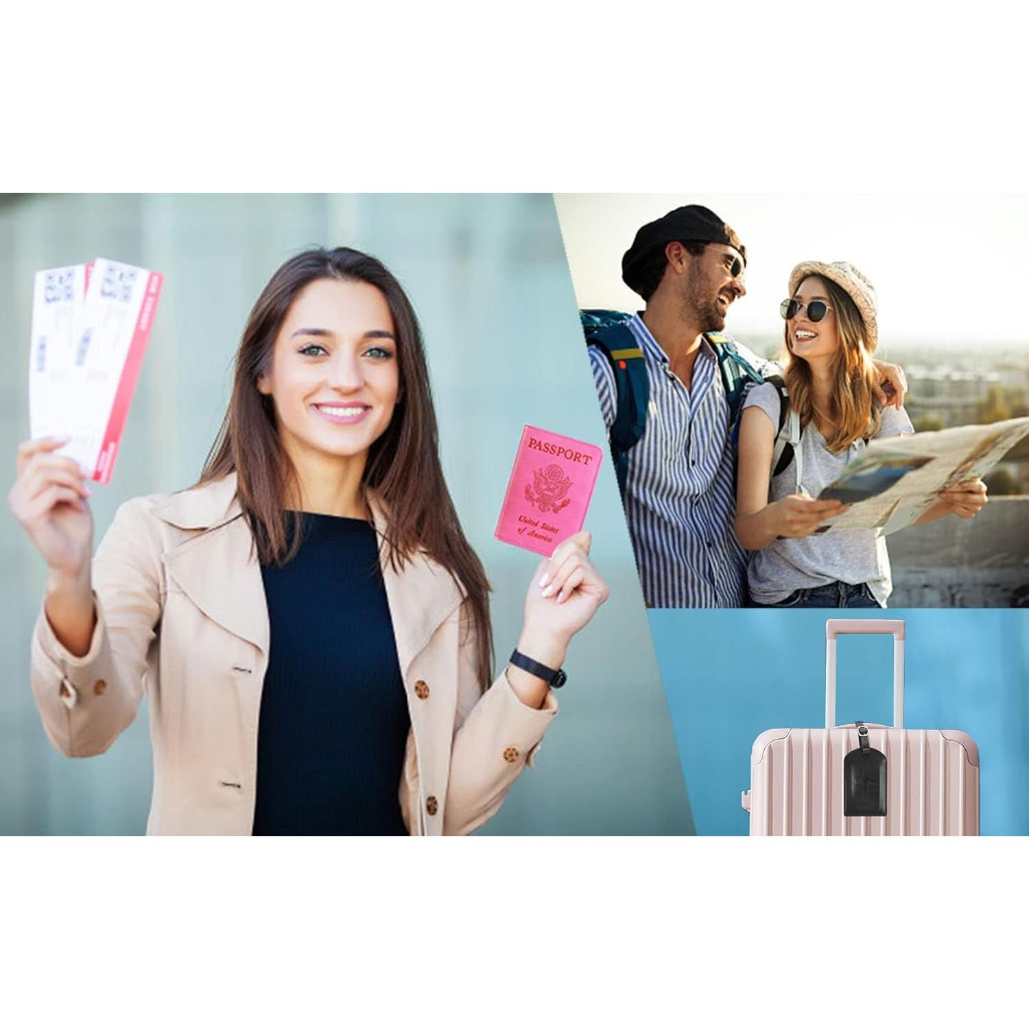 Portafolio de Pasaporte PASCACOO RFID con Etiqueta de Equipaje