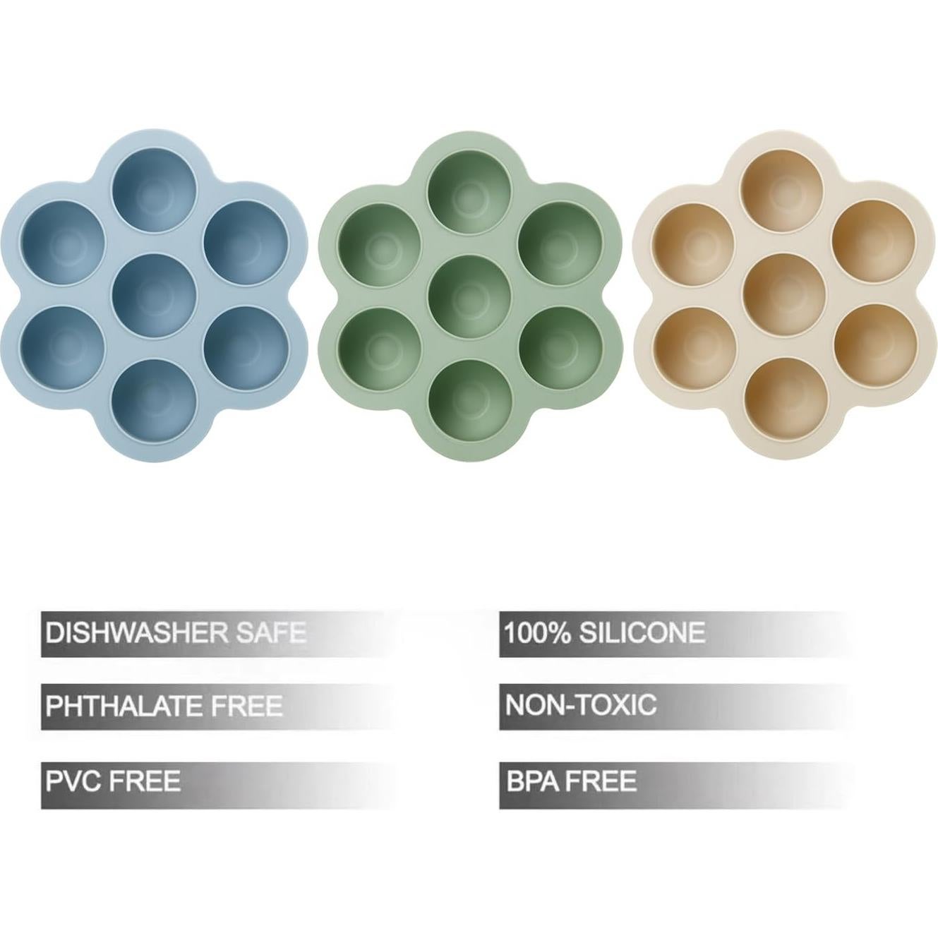 Bandeja de Congelador PandaEar 3 Pack Silicona para Bebés