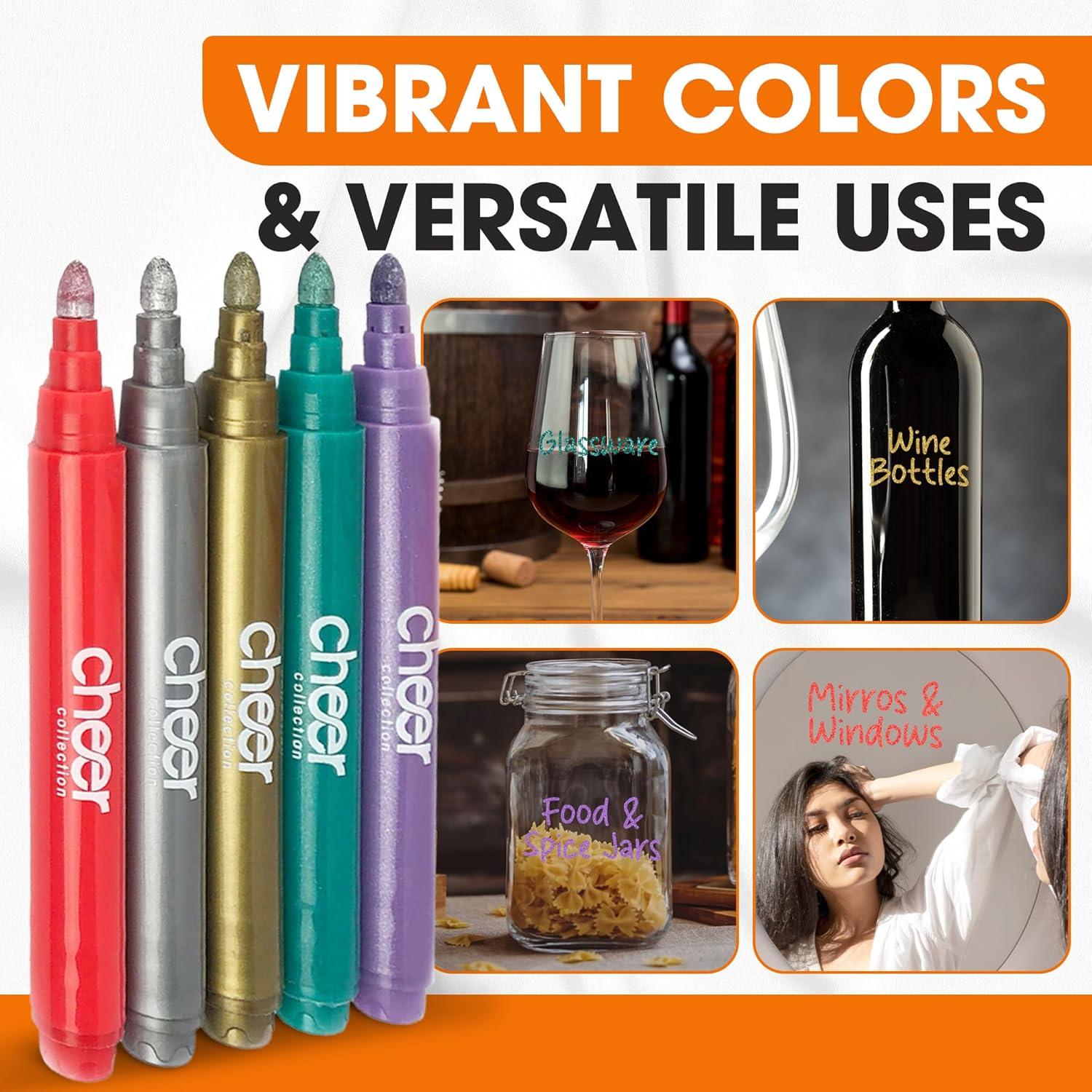 Set de 5 Marcadores de Vino Metálicos Cheer Collection