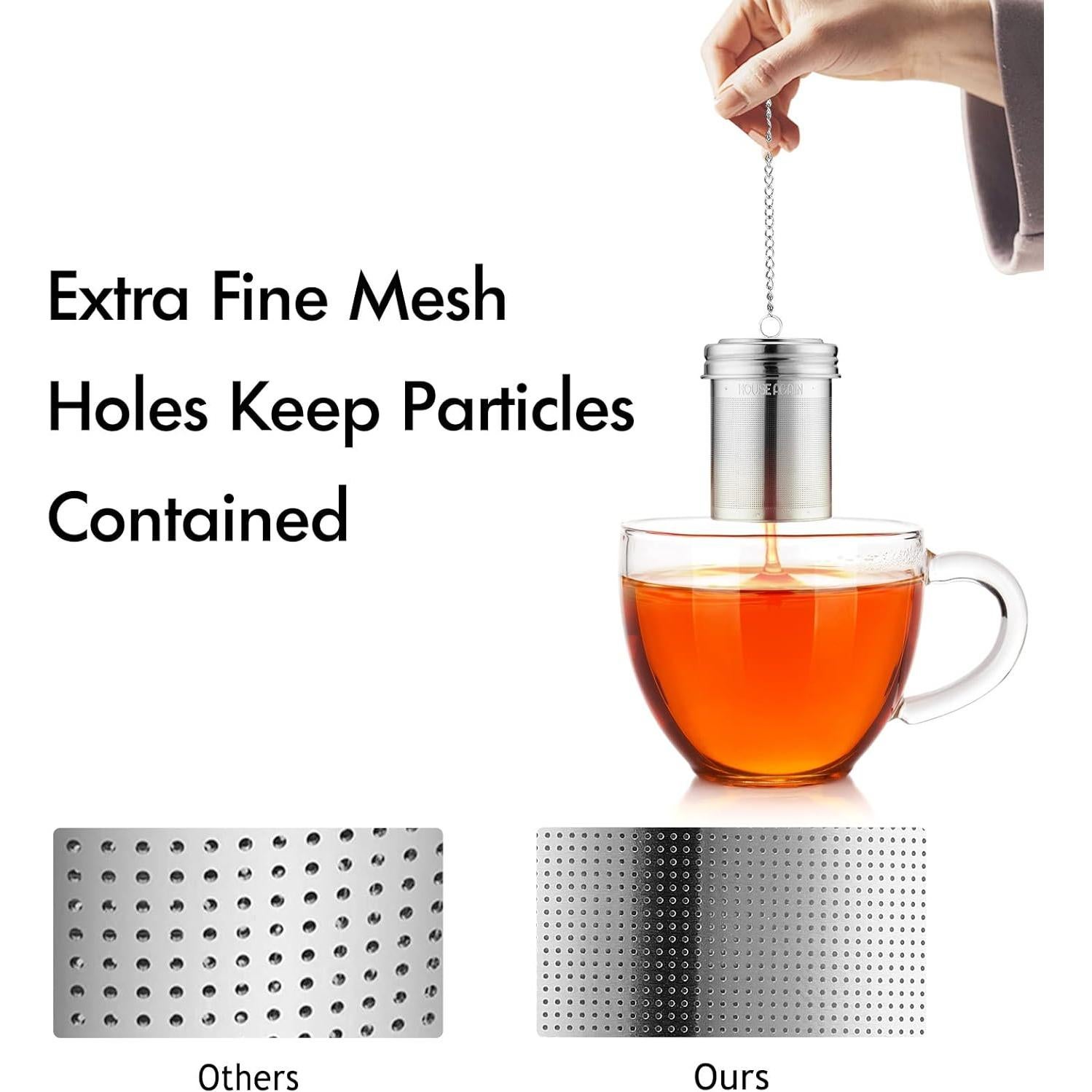 Infusor de Té House Again Acero Inoxidable 2 Piezas Grande y Pequeño
