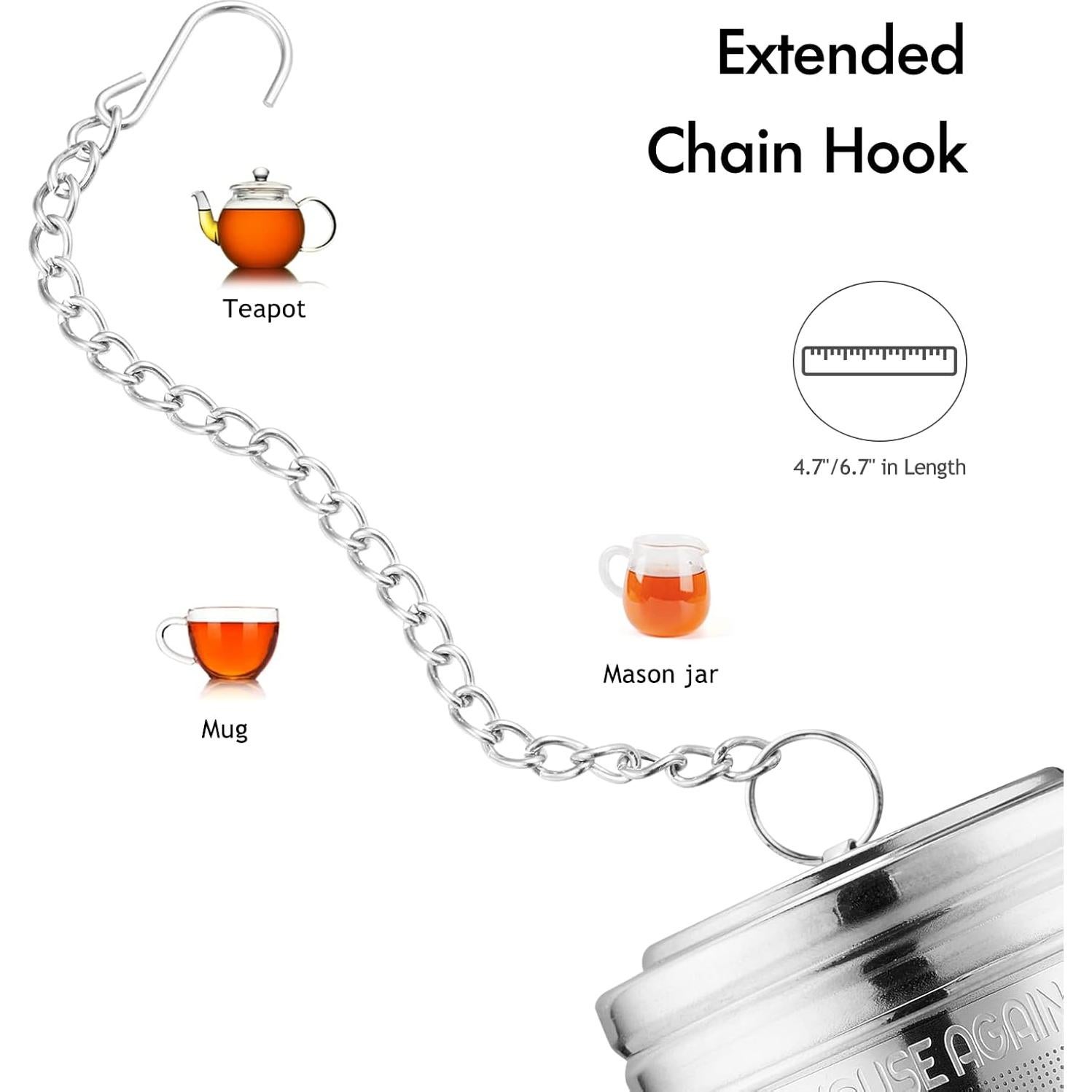 Infusor de Té House Again Acero Inoxidable 2 Piezas Grande y Pequeño