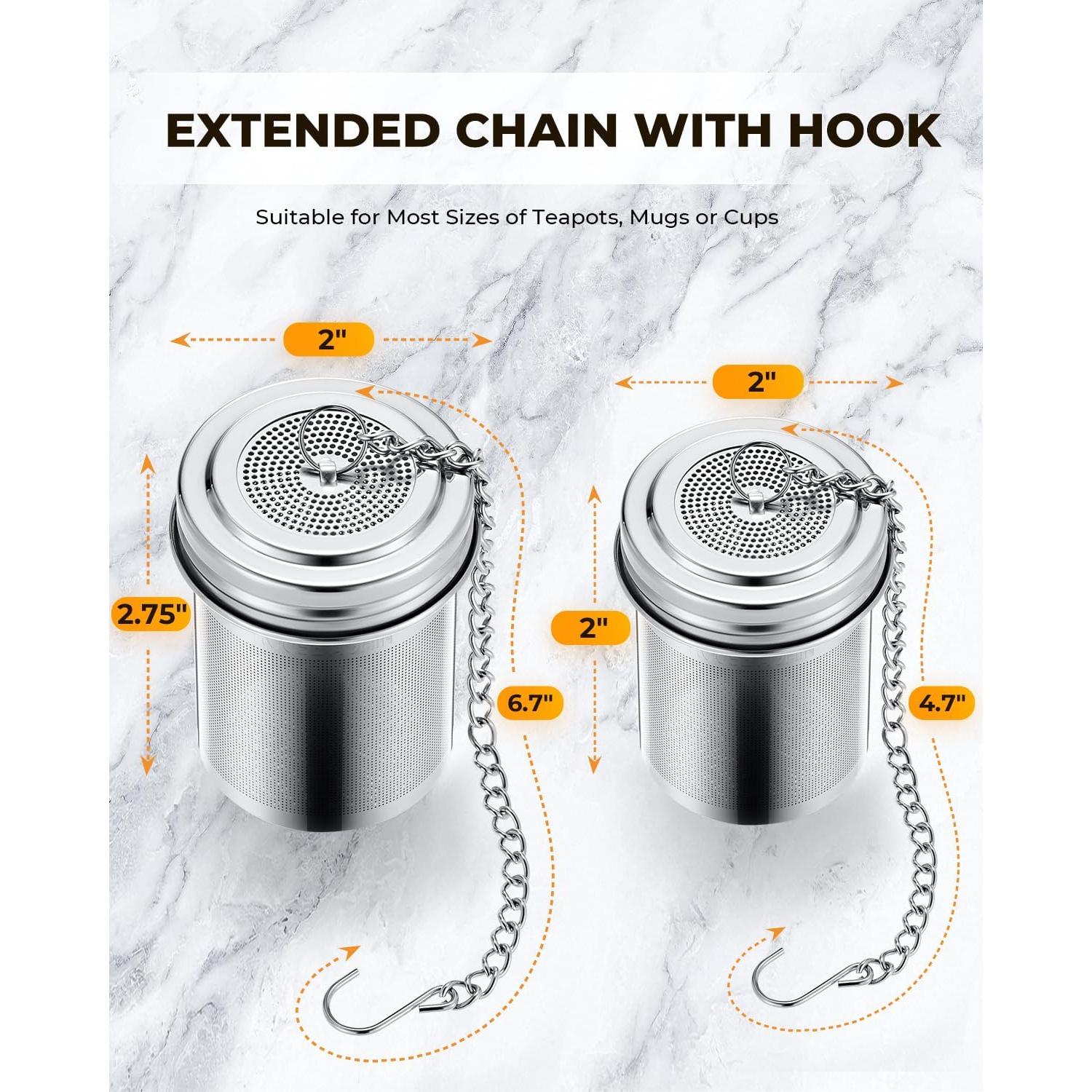 Infusor de Té House Again Acero Inoxidable 2 Piezas Grande y Pequeño