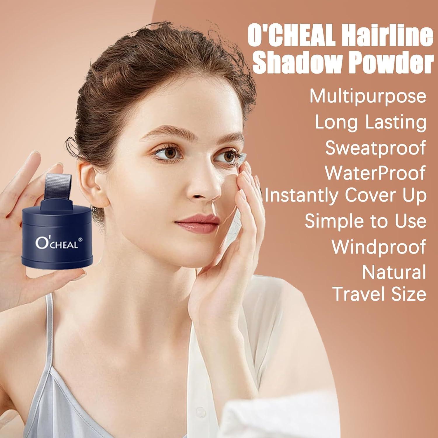 Polvo para Línea de Cabello O'CHEAL Negro 32g - Cobertura Instantánea