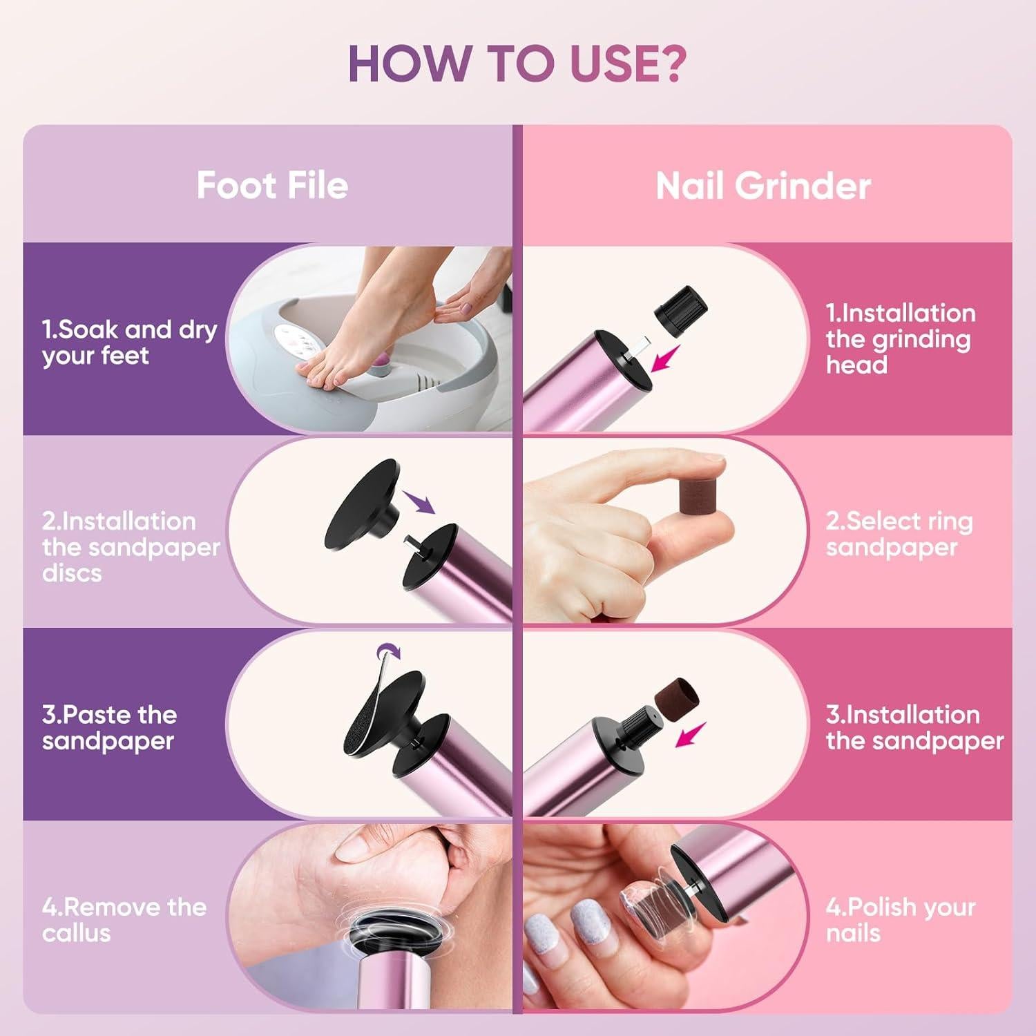 Removedor de Callos Eléctrico 2 en 1 Shenzhen FR10 Rosa