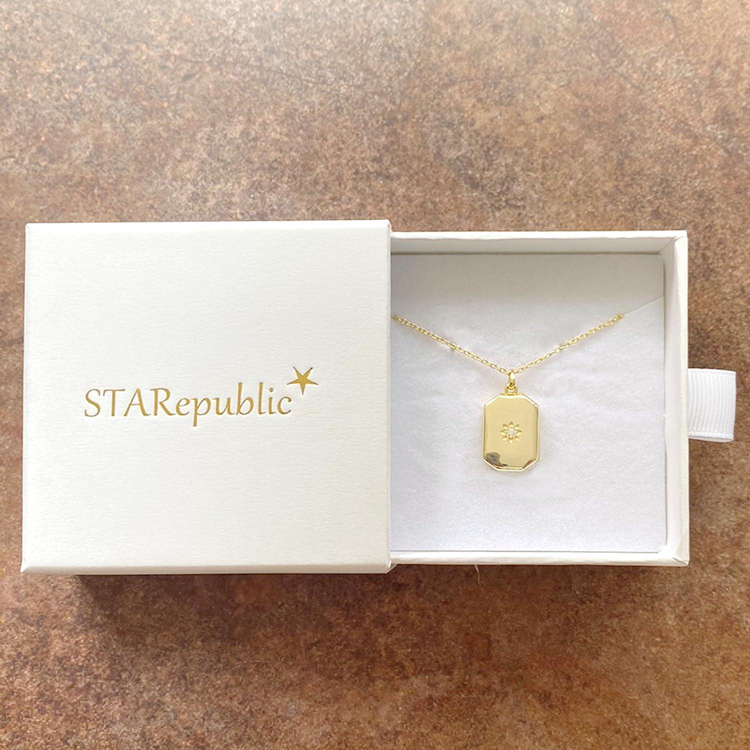 Collar Locket de Foto Rectangular STARepublic en Plata 925 y Oro 14K