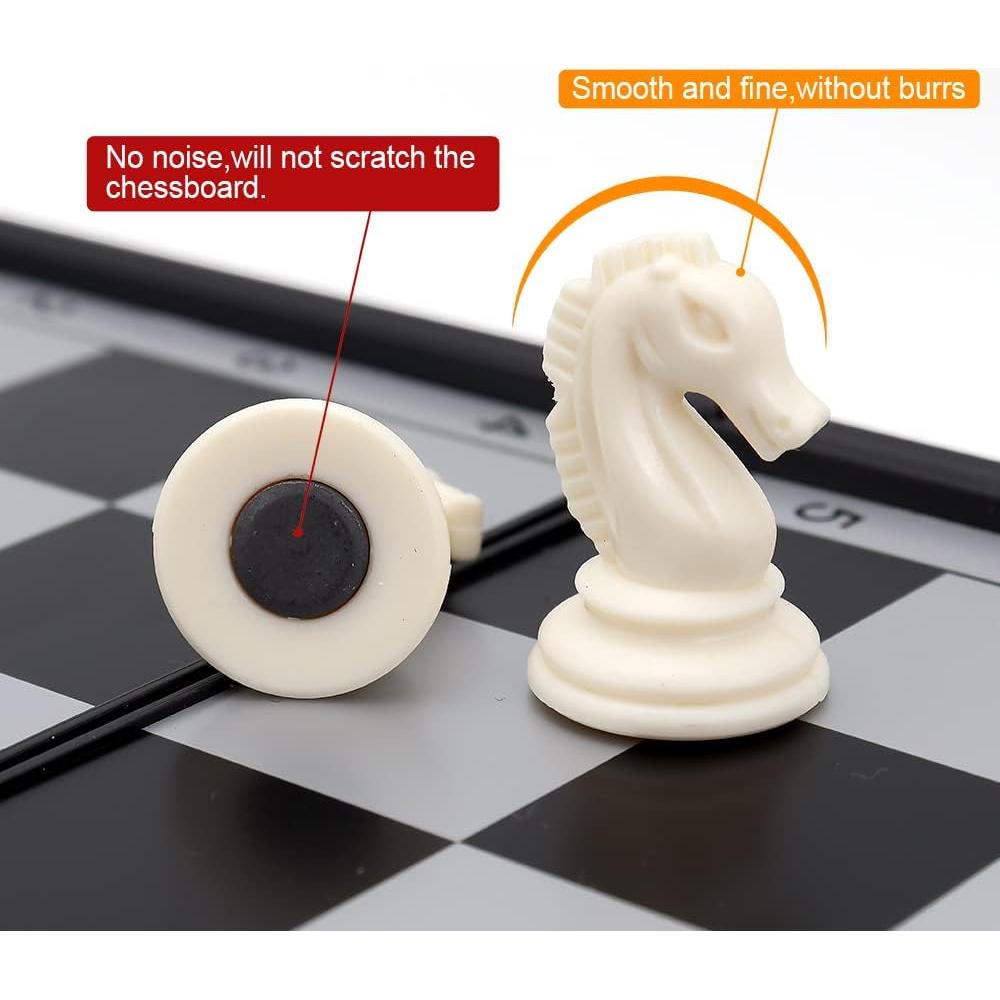 Set de Ajedrez Magnético 10" KAILE - 3 en 1 Viaje Damas Backgammon