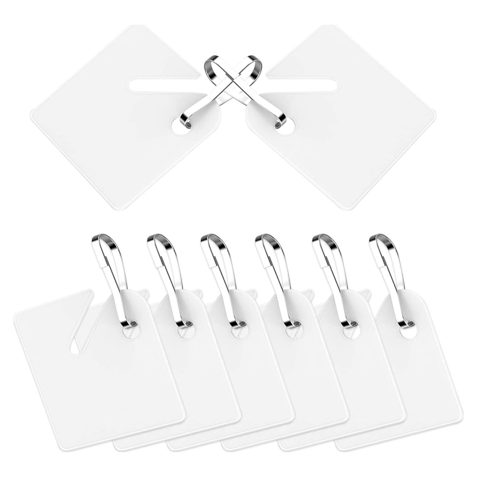 50 Etiquetas de Llave Blancas KAKAMINA con Ganchos de Metal