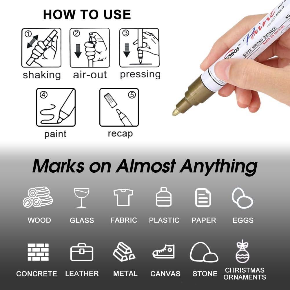 Marcadores Permanentes de Pintura Oil-Based Overseas - 2 Unidades