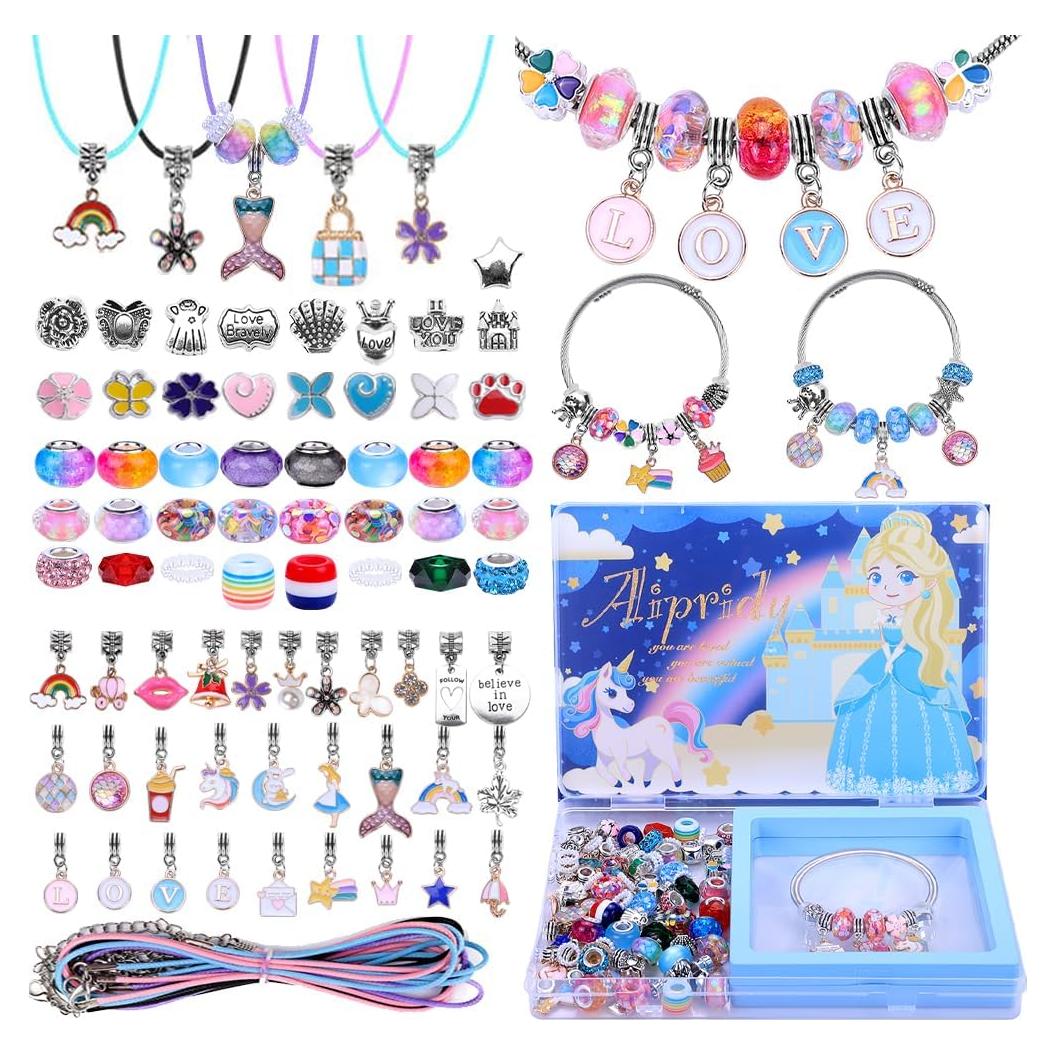 Kit de Fabricación de Pulseras AIPRIDY - 104 Piezas DIY para Niñas