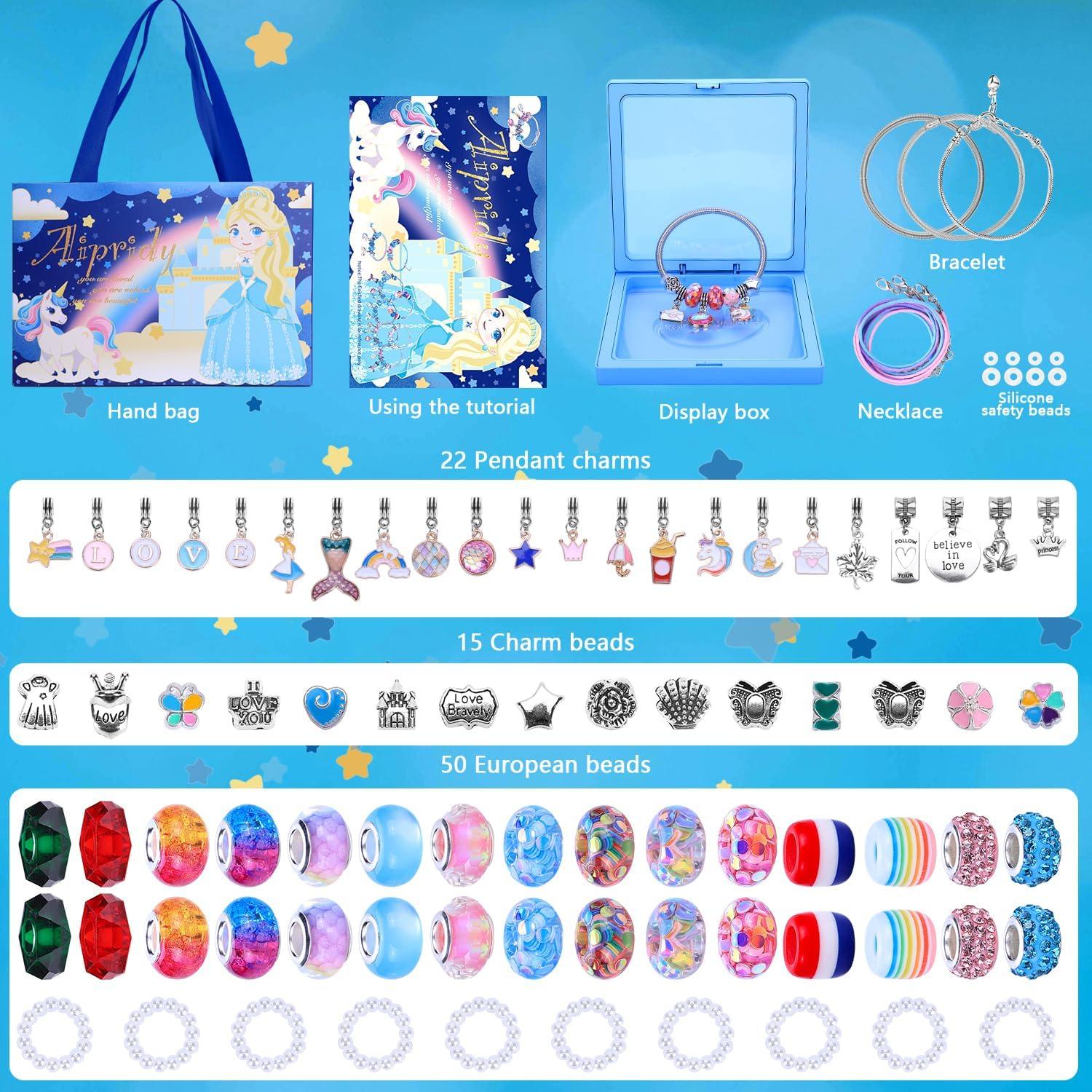 Kit de Fabricación de Pulseras AIPRIDY - 104 Piezas DIY para Niñas