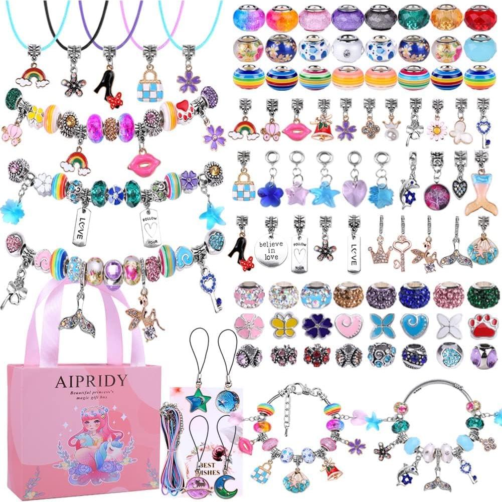 Kit de Fabricación de Pulseras AIPRIDY - 104 Piezas DIY para Niñas