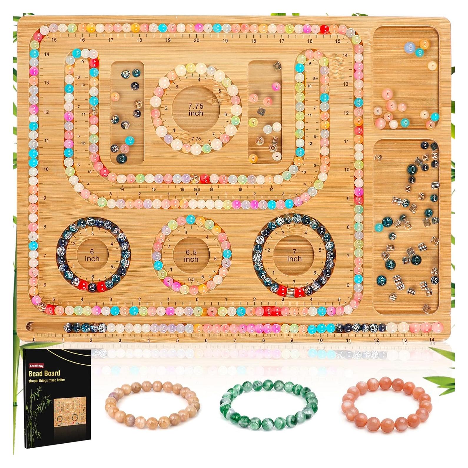 Tablero de cuentas de bambú Adrattnay para hacer joyas 39x29cm