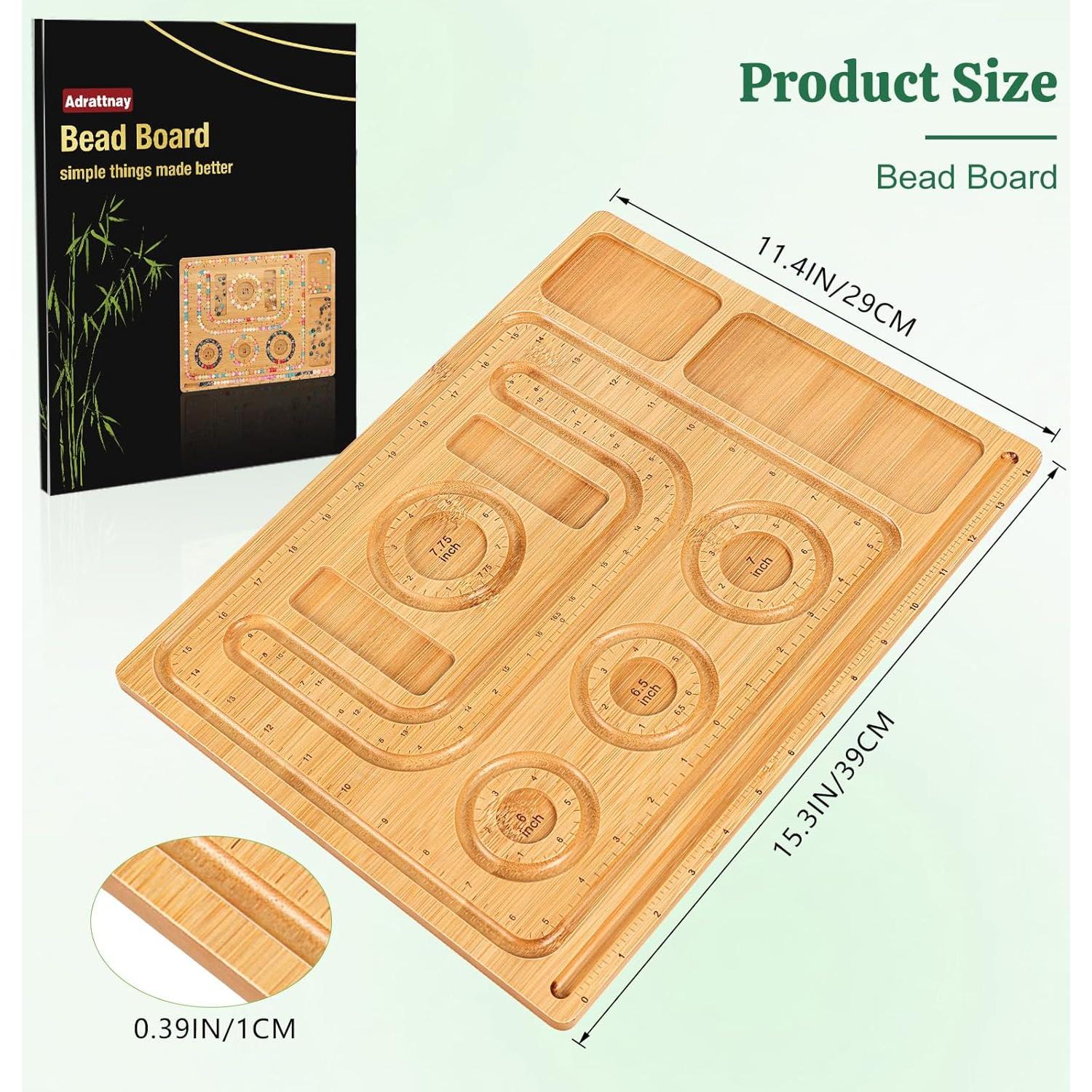 Tablero de cuentas de bambú Adrattnay para hacer joyas 39x29cm