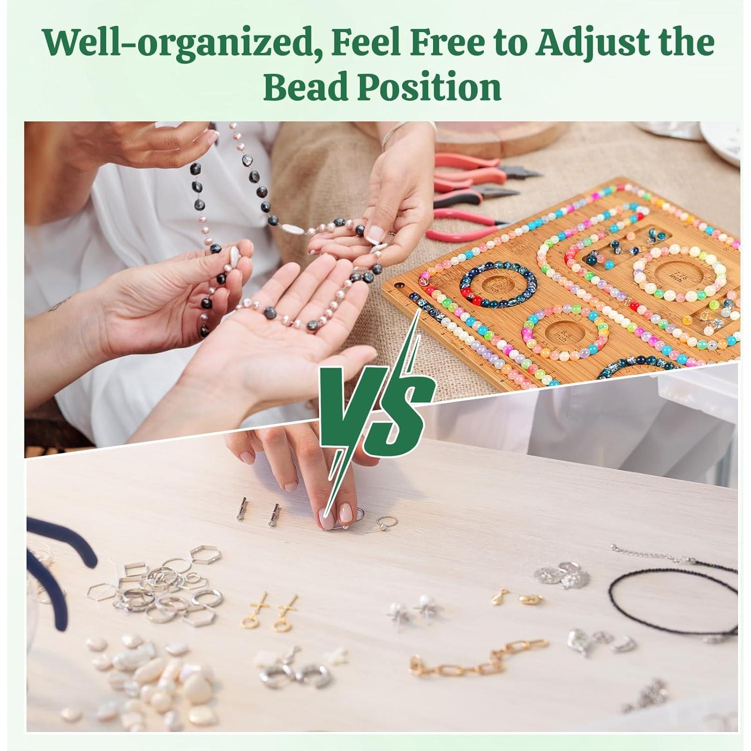 Tablero de cuentas de bambú Adrattnay para hacer joyas 39x29cm