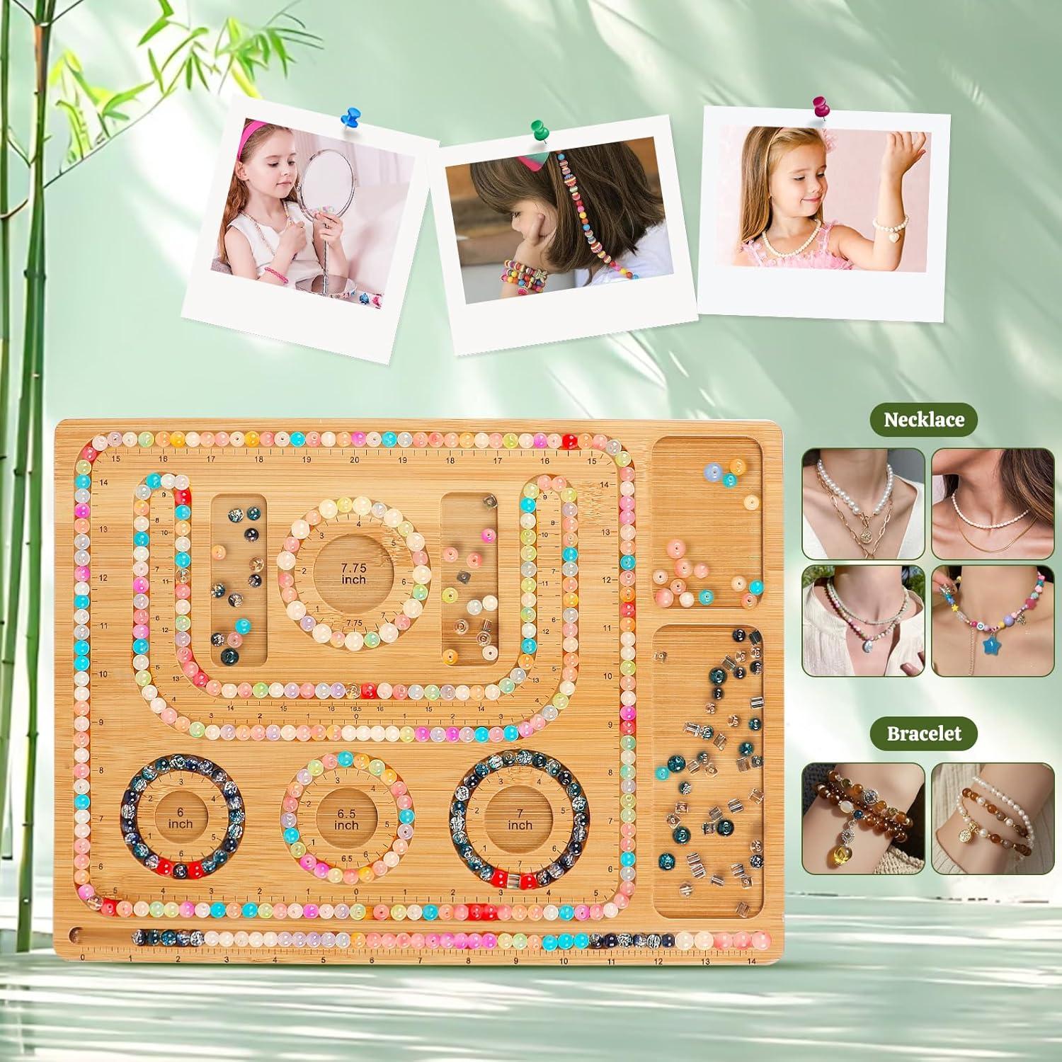 Tablero de cuentas de bambú Adrattnay para hacer joyas 39x29cm