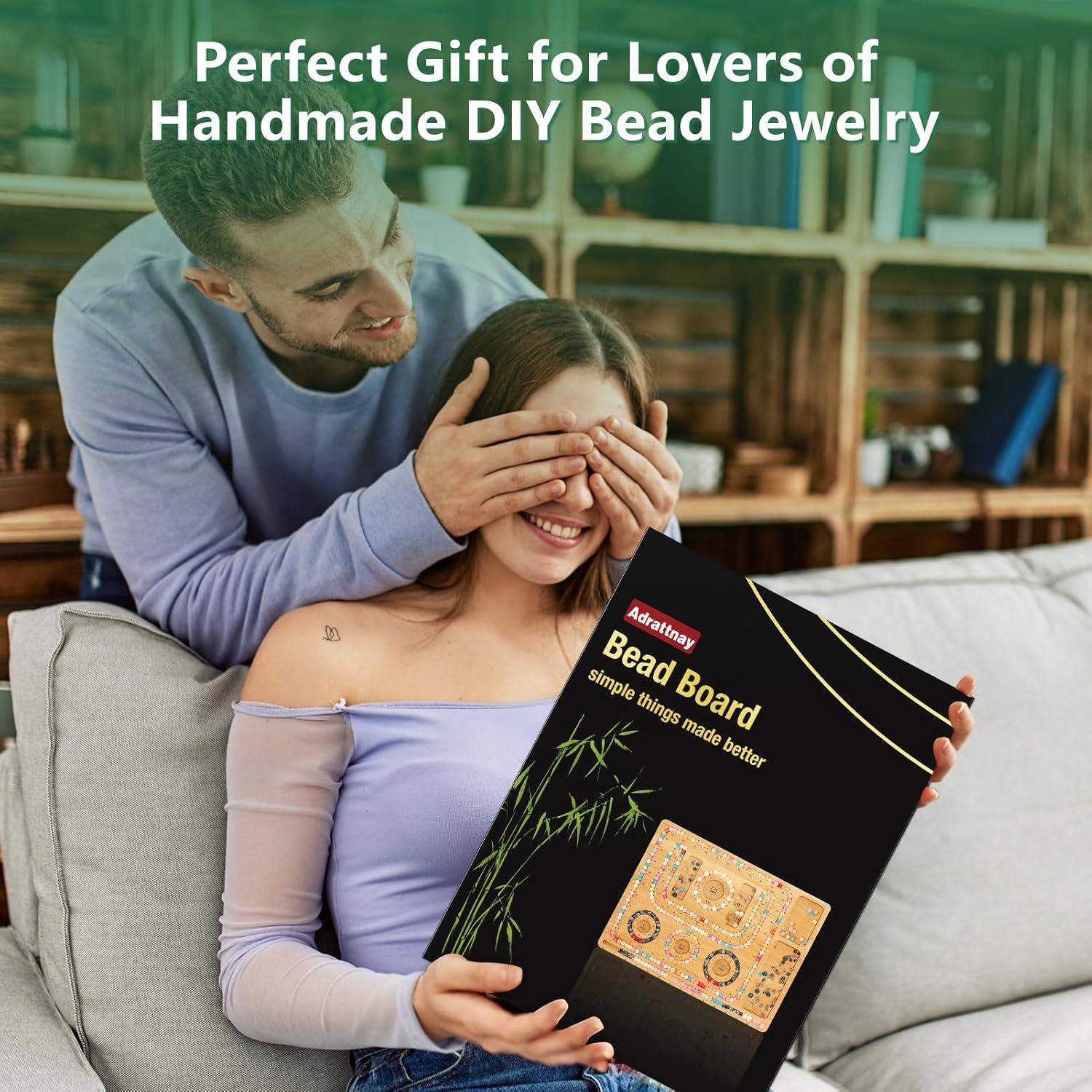 Tablero de cuentas de bambú Adrattnay para hacer joyas 39x29cm