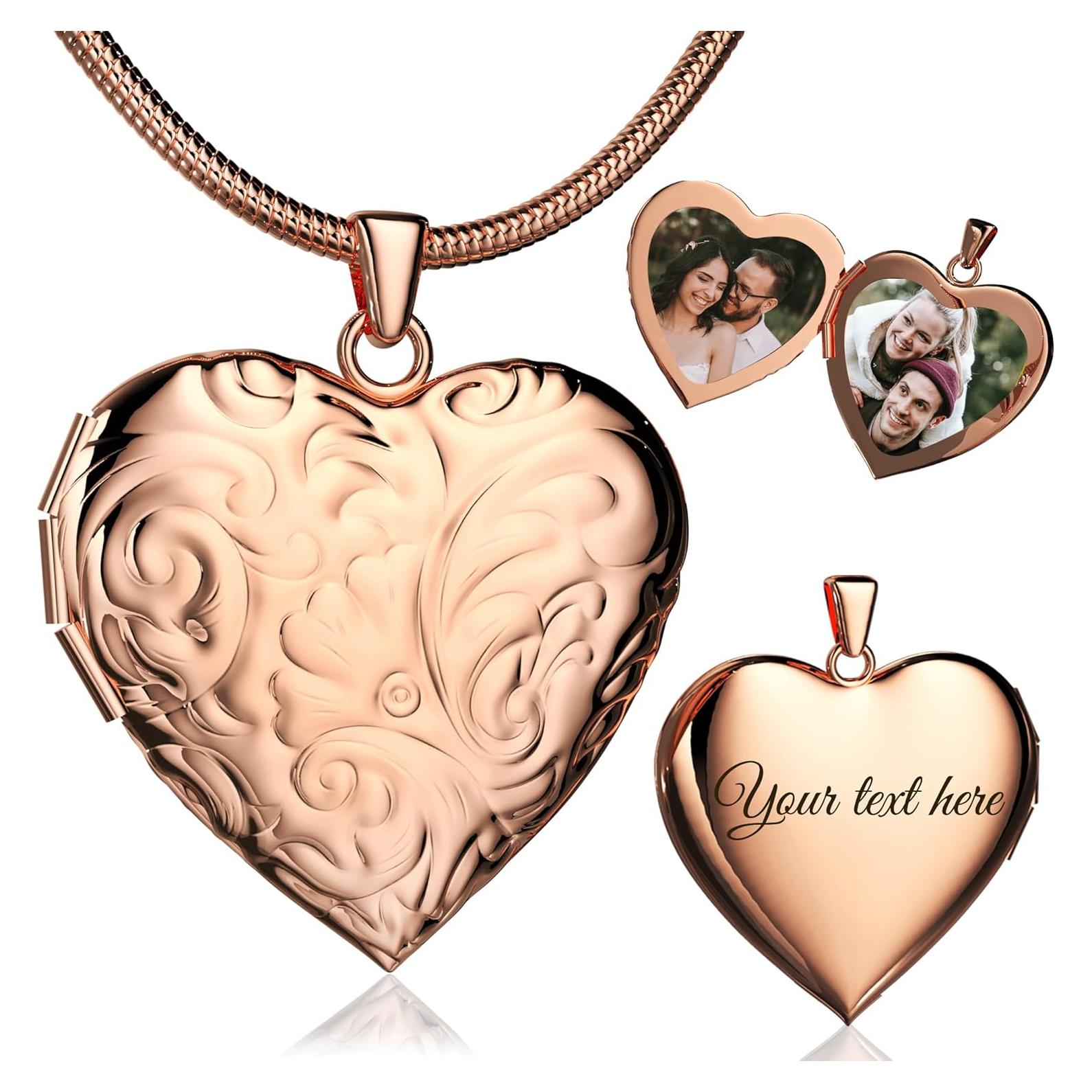 Collar medallón personalizado Fanery Sue oro rosa 2.8 cm