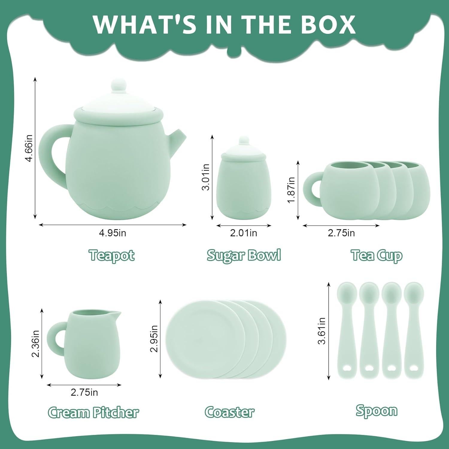 Juego de Té de Silicona MCGMITT 15 Piezas Libre de BPA