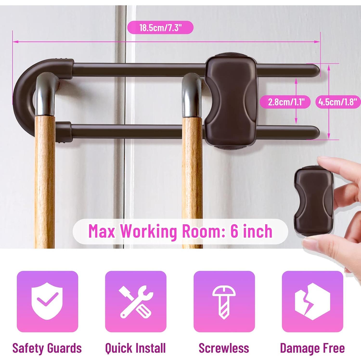 12 Cerraduras de Seguridad para Gabinetes Modacraft Ajustables