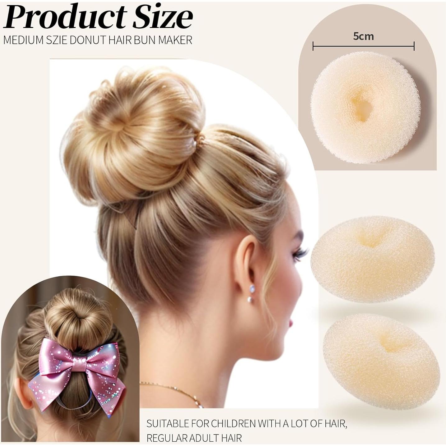 Kit de Hacer Moños Teenitor - 4 Piezas Medianas + Redes y Horquillas