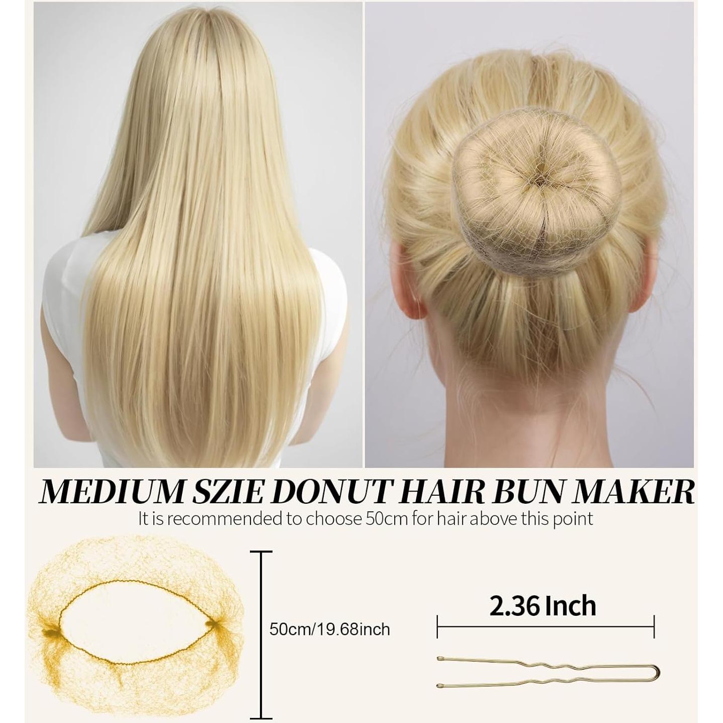 Kit de Hacer Moños Teenitor - 4 Piezas Medianas + Redes y Horquillas