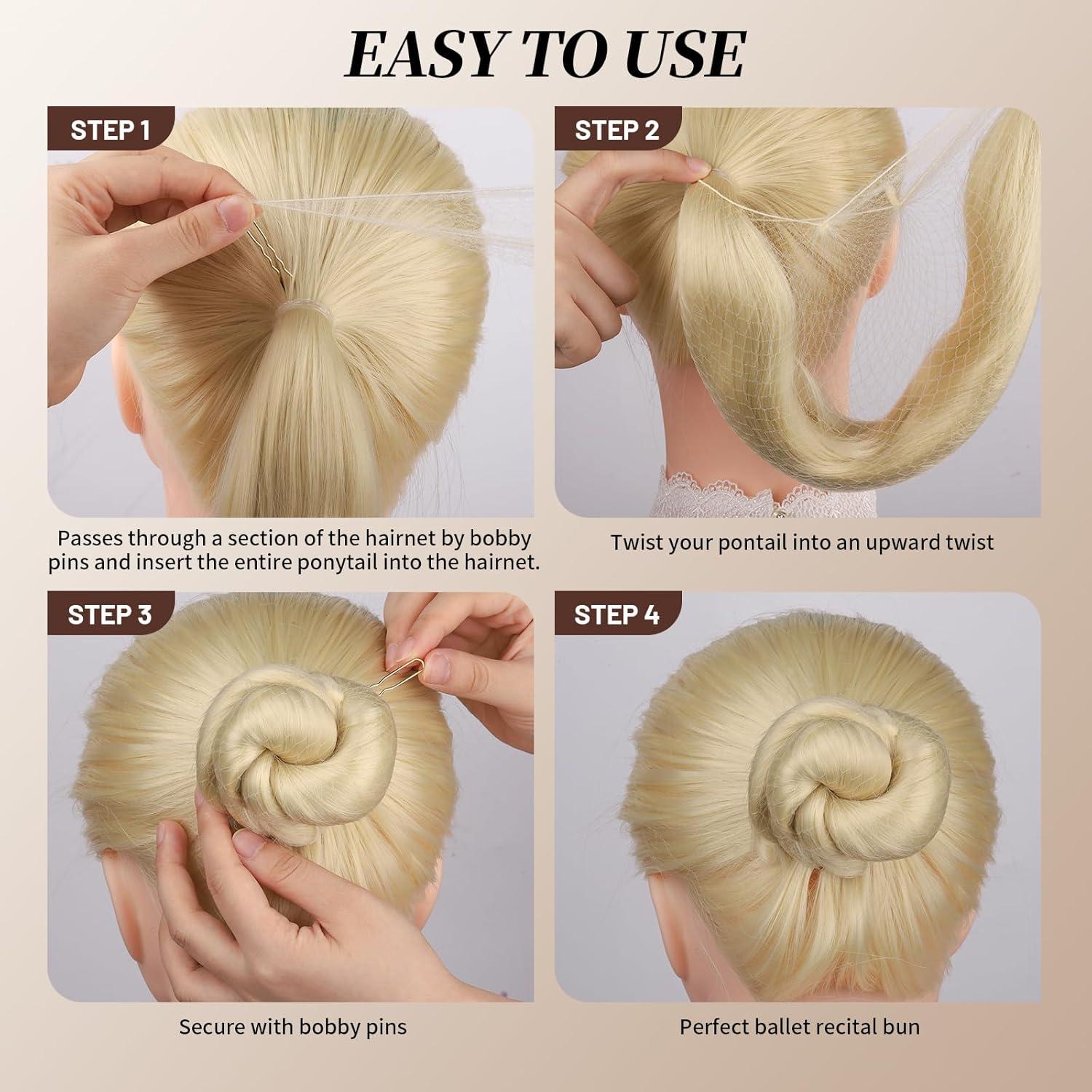 Kit de Hacer Moños Teenitor - 4 Piezas Medianas + Redes y Horquillas