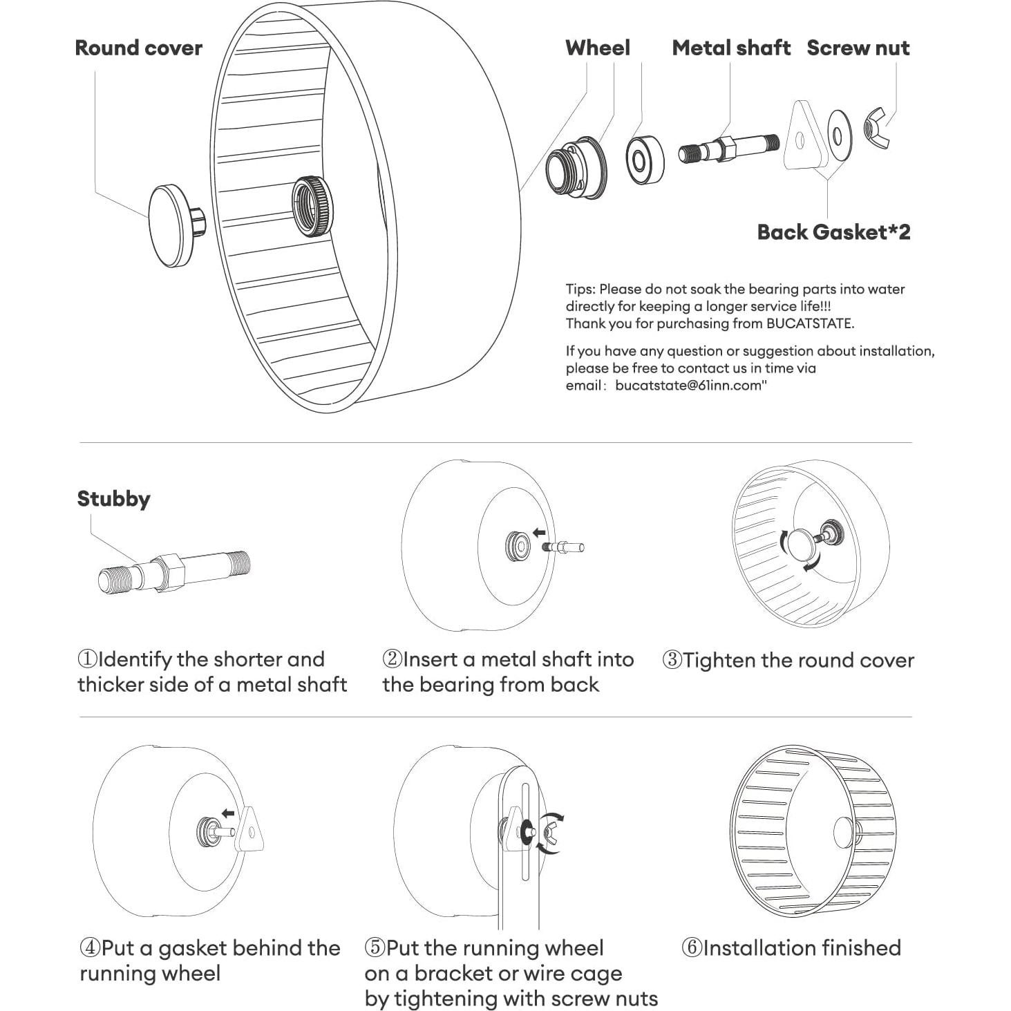 Rueda de Hámster Silenciosa BUCATSTATE 14 cm para Ejercicio