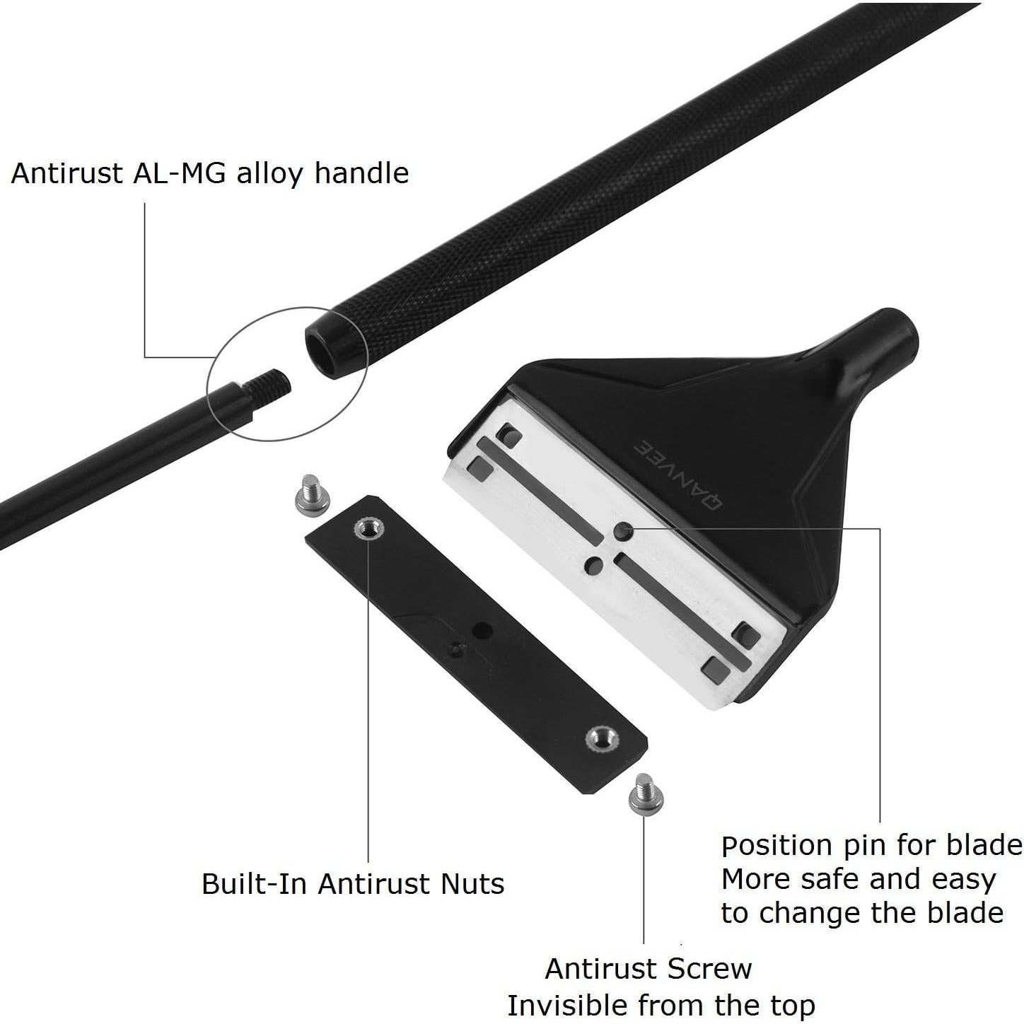 Limpiador de Acuario QANVEE 66 cm con 10 Cuchillas Inoxidable