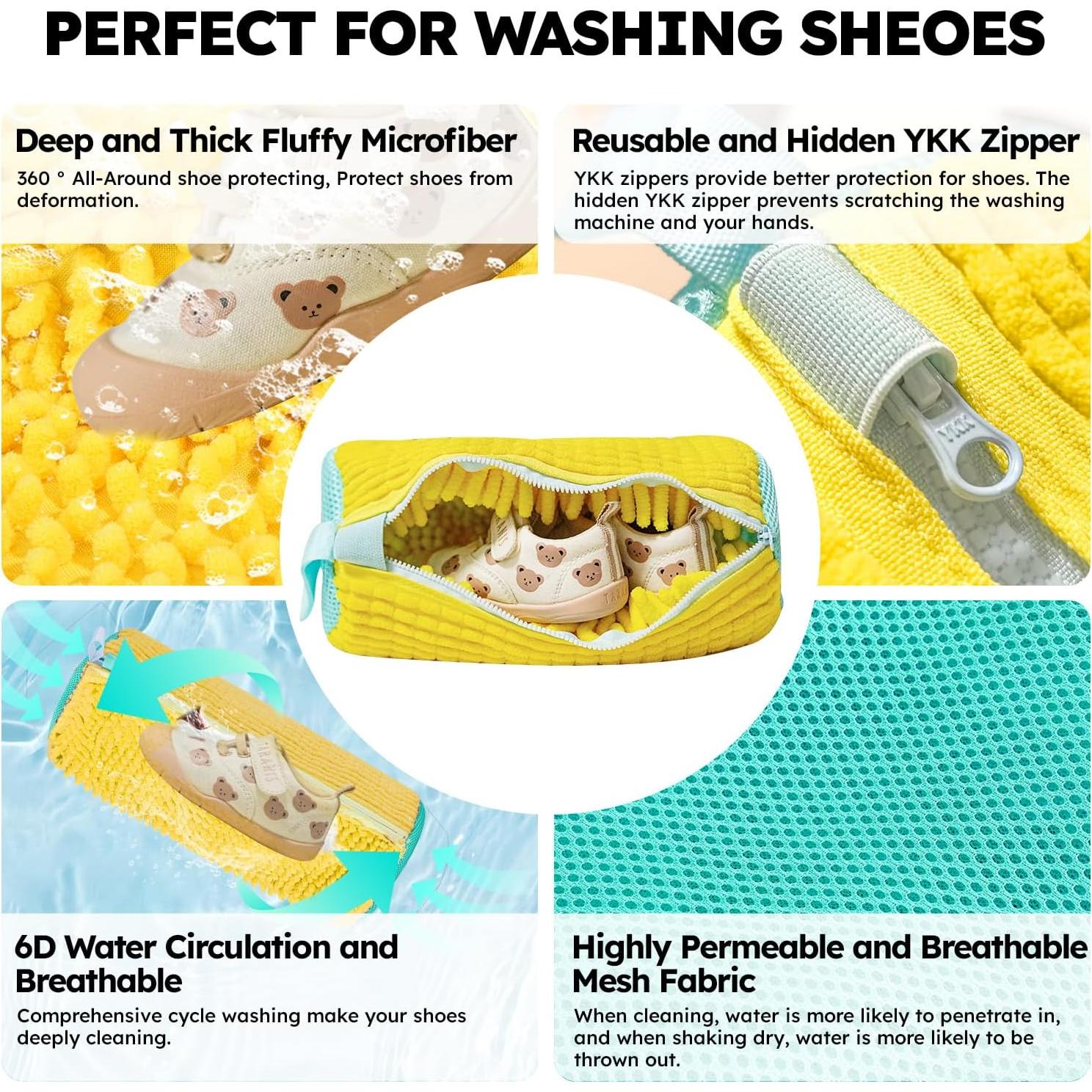 Bolsa de Lavado de Zapatos PACIFOO Amarilla 39x19x19cm