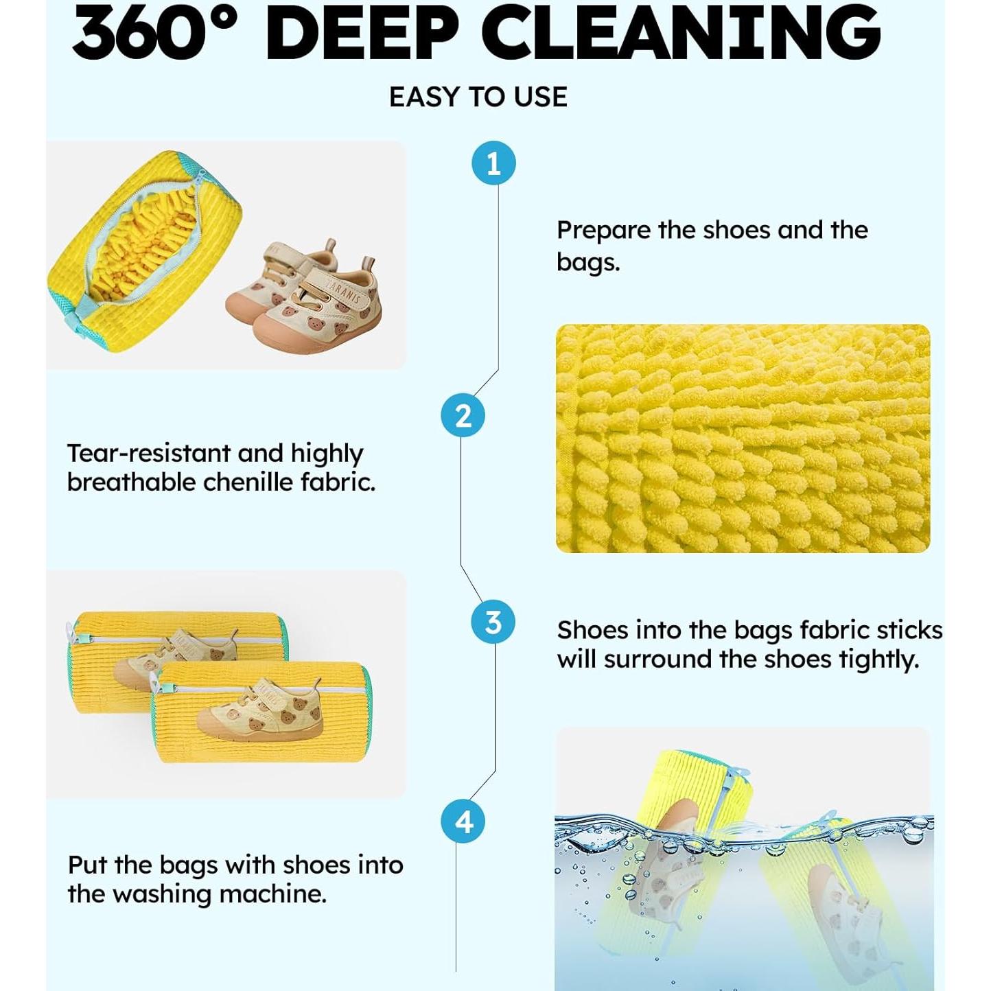 Bolsa de Lavado de Zapatos PACIFOO Amarilla 39x19x19cm